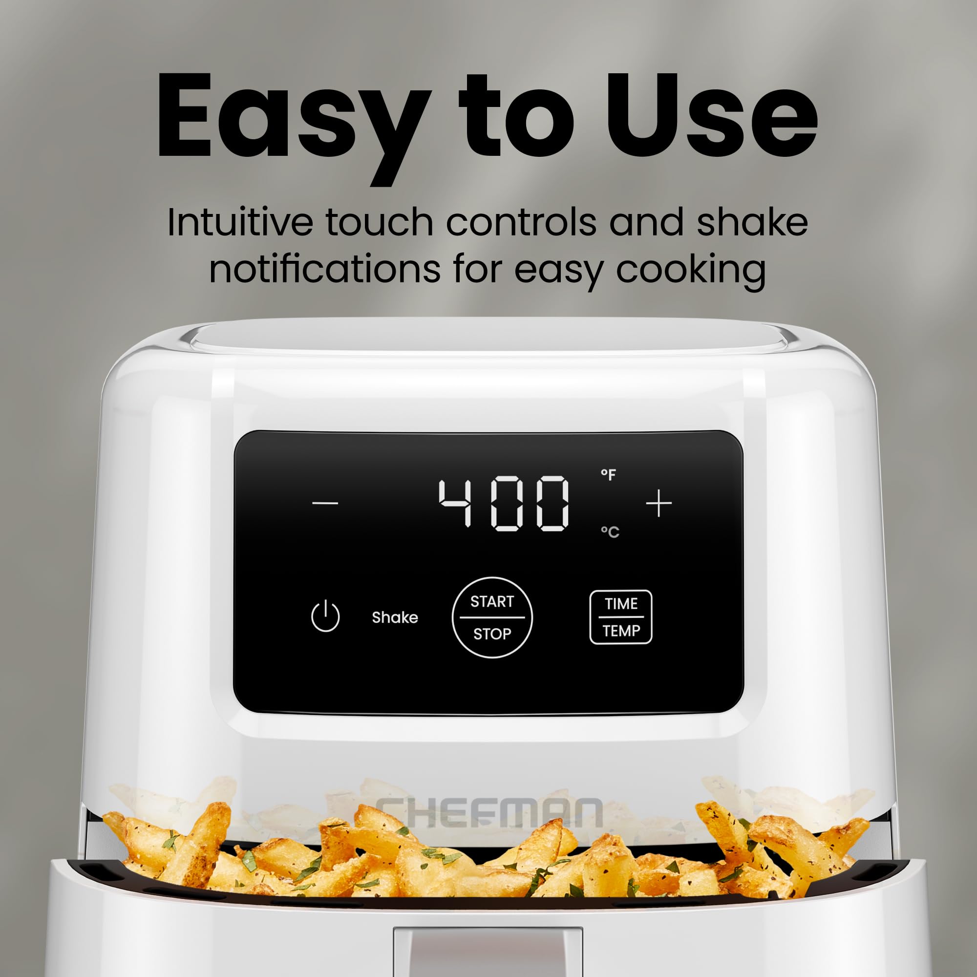 CHEFMAN 2 Qt Mini Air Fryer – Digital Space-Saving Compact Air Fryer with Nonstick and Dishwasher Safe Basket, Quick & Easy Meals in Minutes, Features Digital Timer and Shake Reminder – Black
