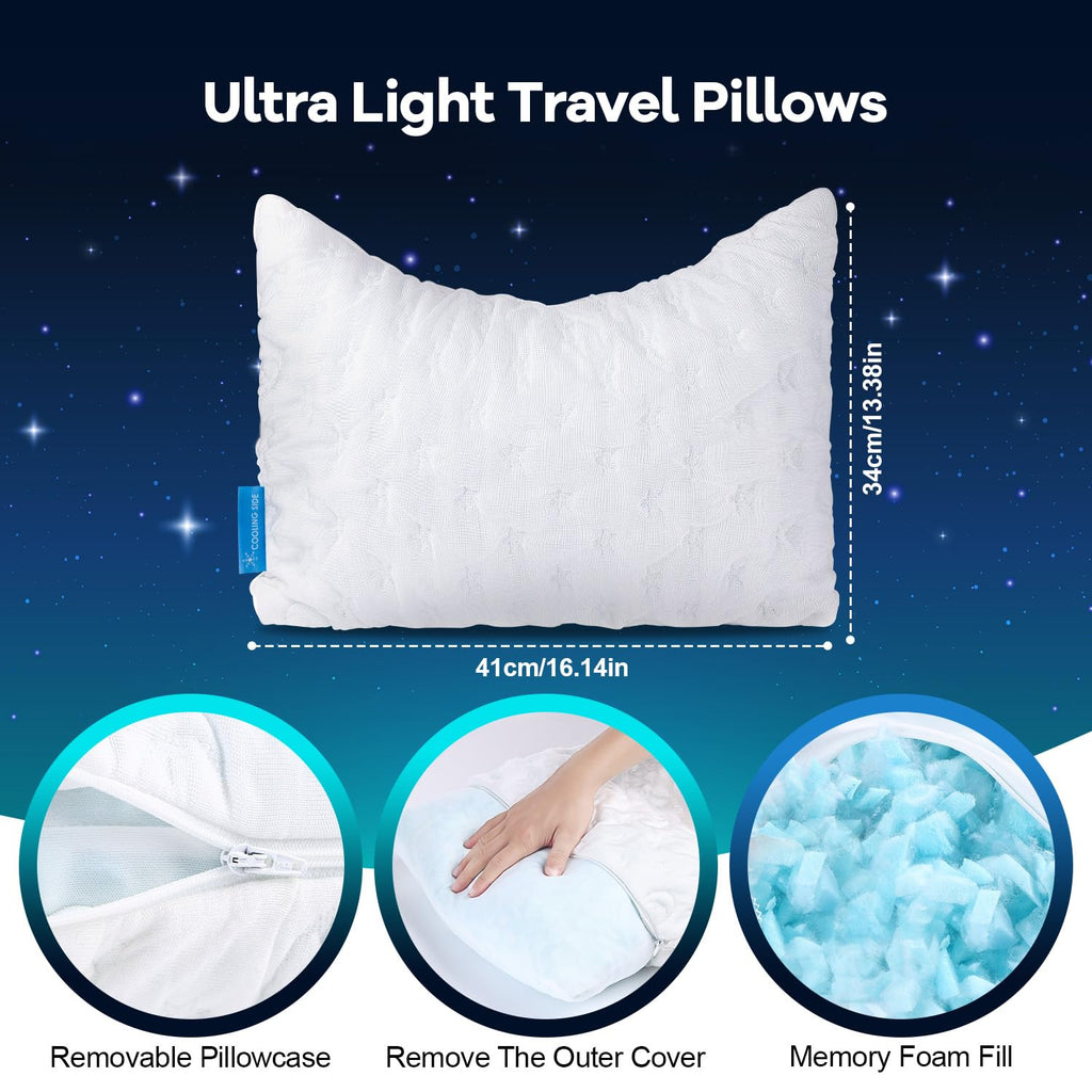 KUCEY Cooling Side Sleeper Pillow for Neck and Shoulder Pain, Luxury Shredded Memory Foam Curved Bed Pillows for Sleeping Set of 1- Adjustable Queen Size- Washable Cover Crescent White