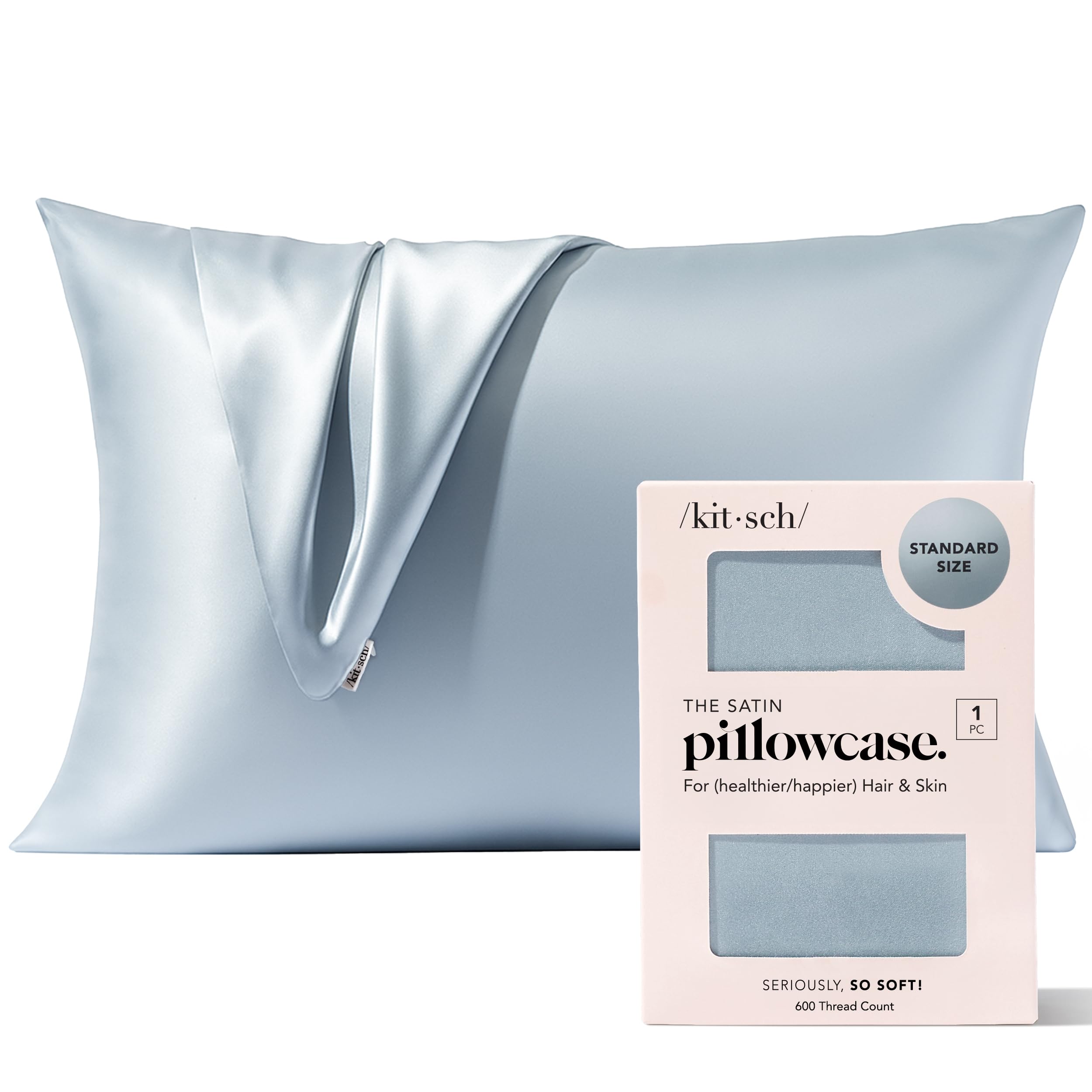 Kitsch Satin Pillowcase with Zipper - Standard Size, Leopard | Softer Than Silk Pillow Cases, Smooth Cooling Satin Pillow Case for Hair and Skin, Wrinkle-Free, Machine Washable