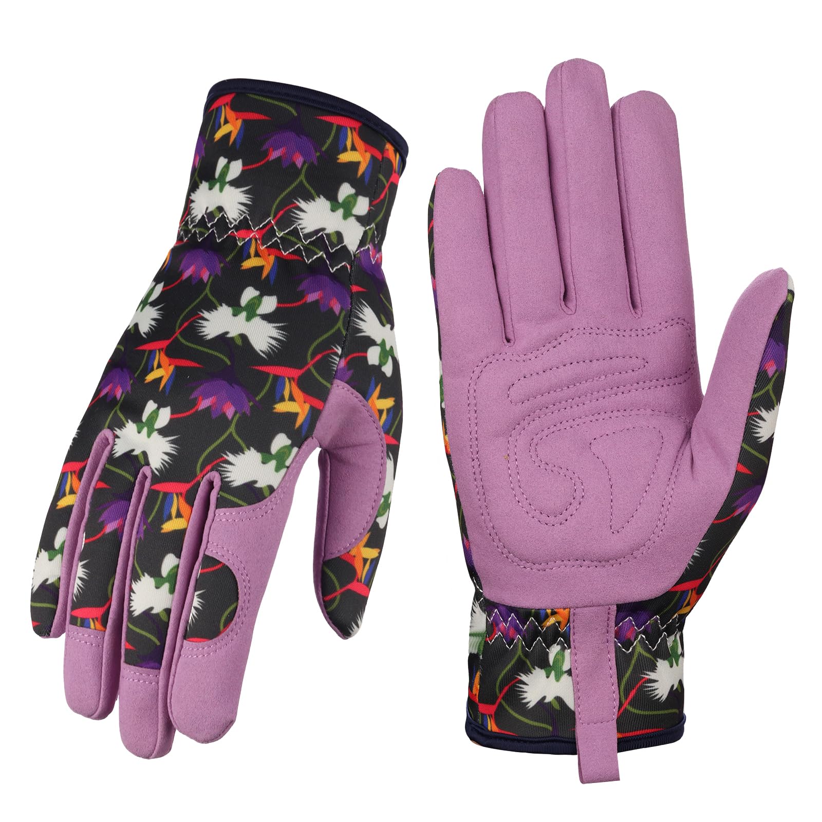 Bamllum Leather Gardening Gloves for Women - Working Gloves for Weeding, Digging, Planting, Raking and Pruning
