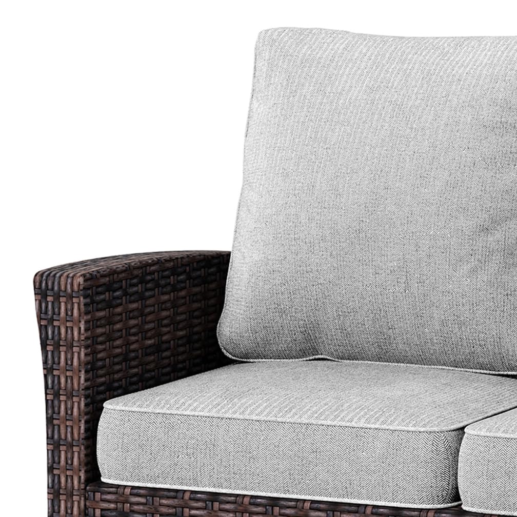 HERA'S HOUSE Patio Furniture Set, High Back Swivel Outdoor Chair with 5.5" Thick Cushions, Oversized Deep Seating Wicker Conversation Set for Lawn Backyard Deck, Navy Blue