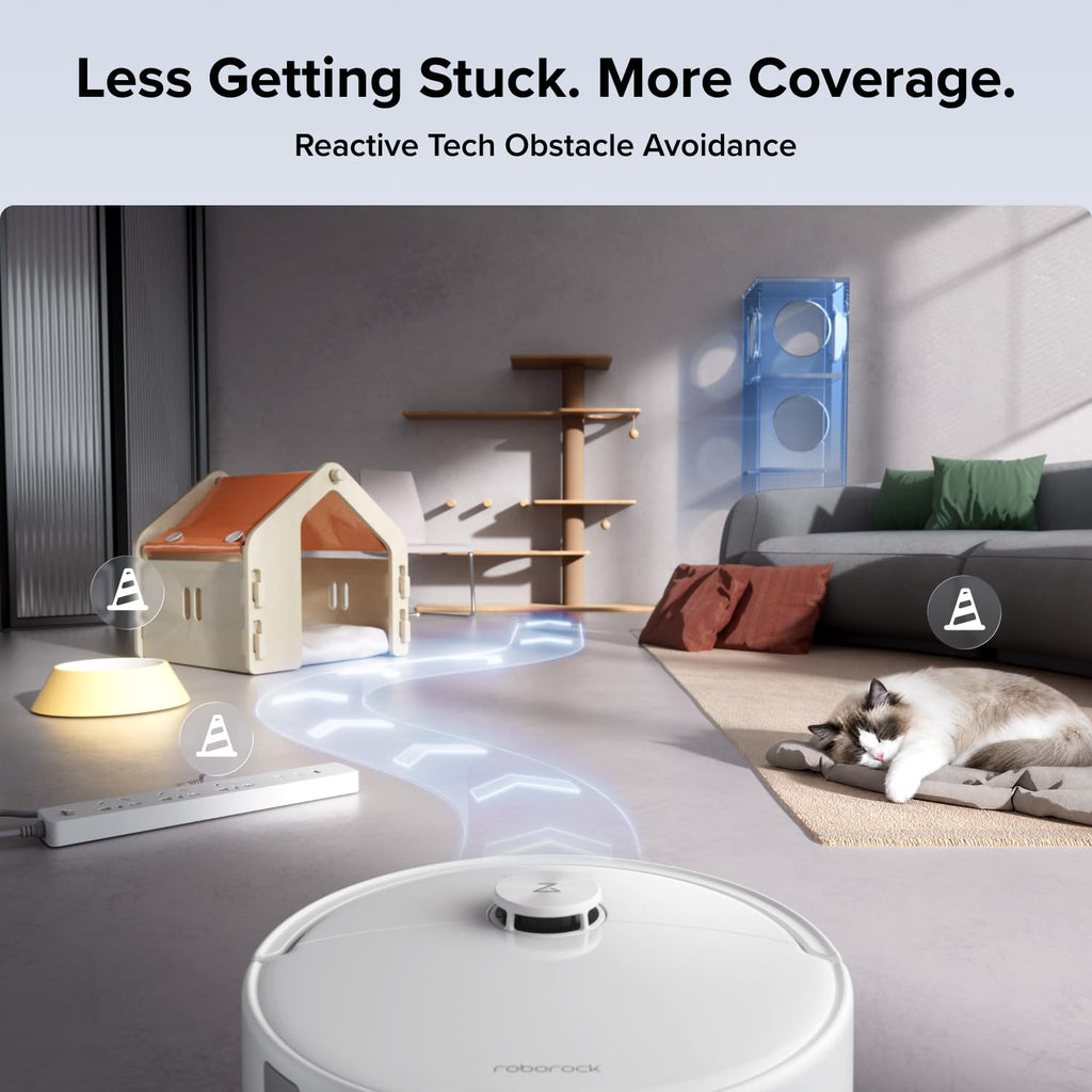 roborock Qrevo S5V Robot Vacuum and Mop, FlexiArm Edge Mopping, 12,000Pa Suction, Dual Zero-Tangle System, Smart Obstacle Avoidance, 10mm Mop Lifting, Auto Mop Washing&Drying, Self-Emptying&Refilling