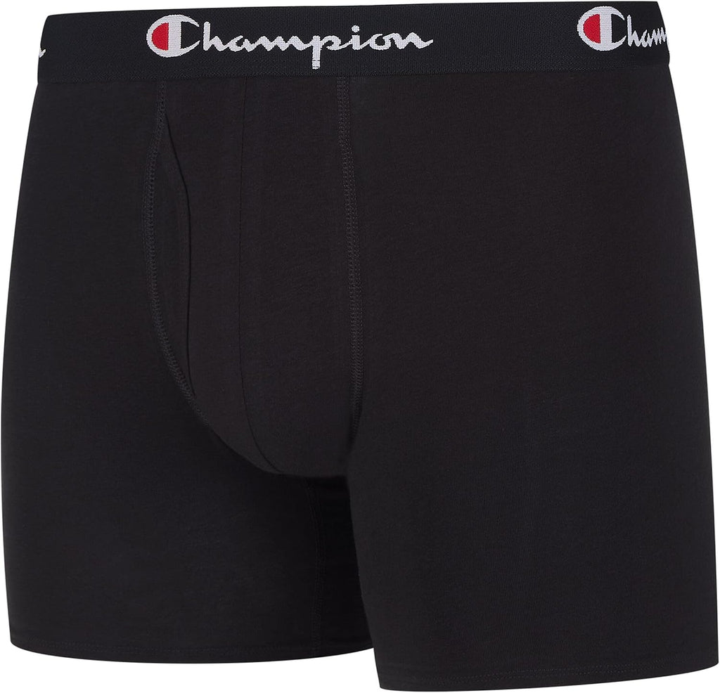 Champion Men's Everyday Cotton Stretch 5 Pack Boxer Briefs, Total Support Pouch, Moisture-Wicking, No Ride-up Fit