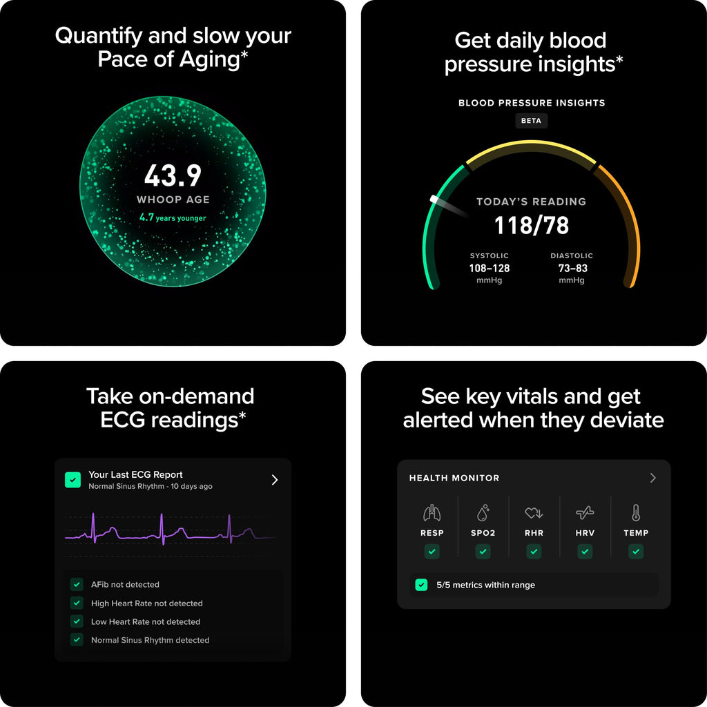 WHOOP 5.0/MG Activity Tracker - 12 Month Membership - Health and Fitness Wearable – 24/7 Activity and Sleep Tracker, Personalized Coaching, Menstrual Cycle Insights – 14+ Days Battery Life