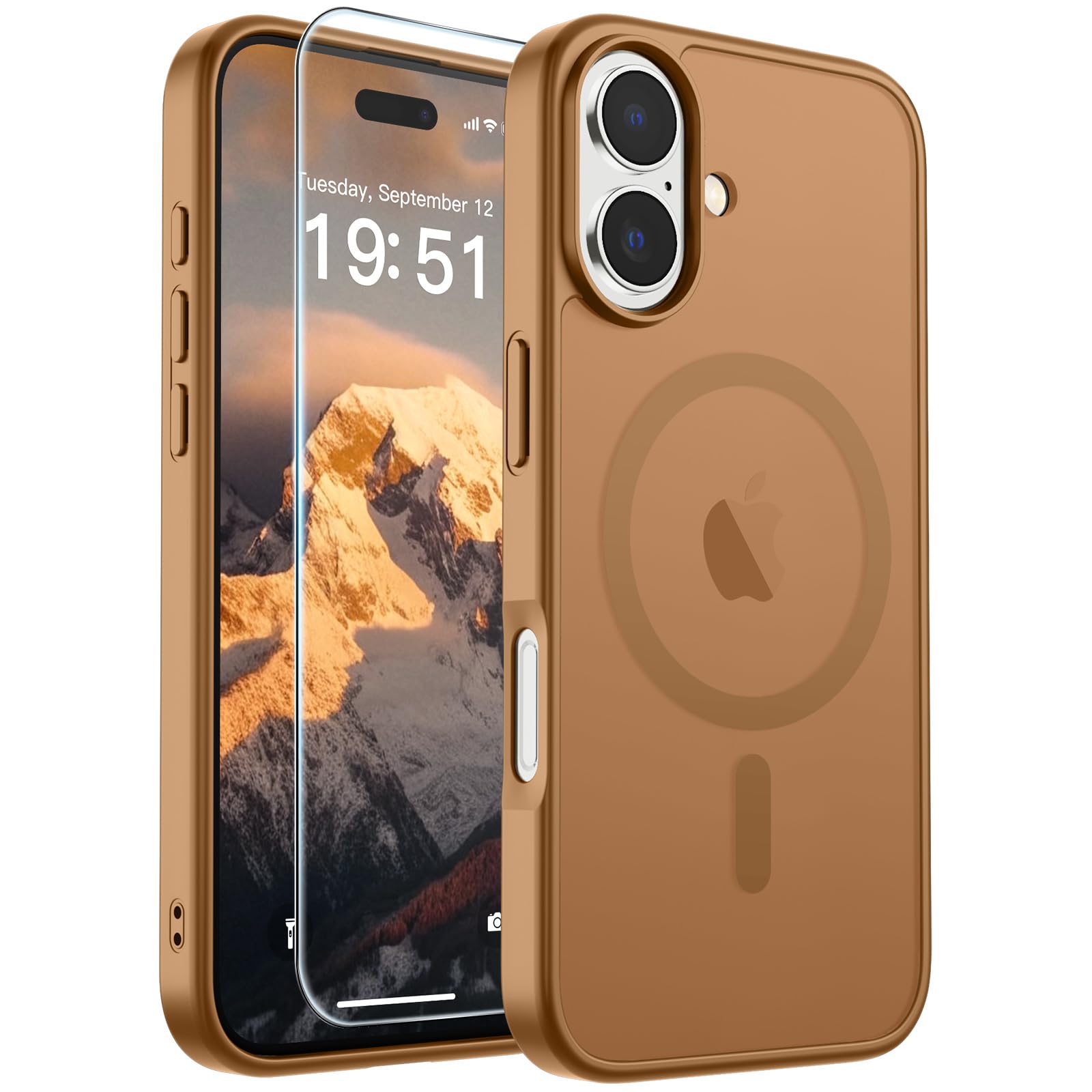 SUPFINE Magnetic for iPhone 17 Pro Max Case with Screen Protector (Compatible with MagSafe)(Military Grade Drop Protection) Translucent Matte Phone Cover,Dark Blue