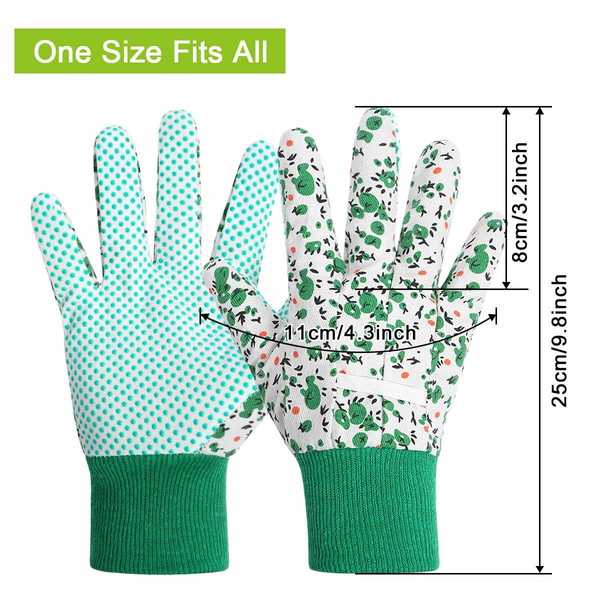 Ainiv Floral Gardening Gloves for Women/Ladies, Non-Slip Garden Work Gloves,Breathable Yard Work Glove Light Working Gloves