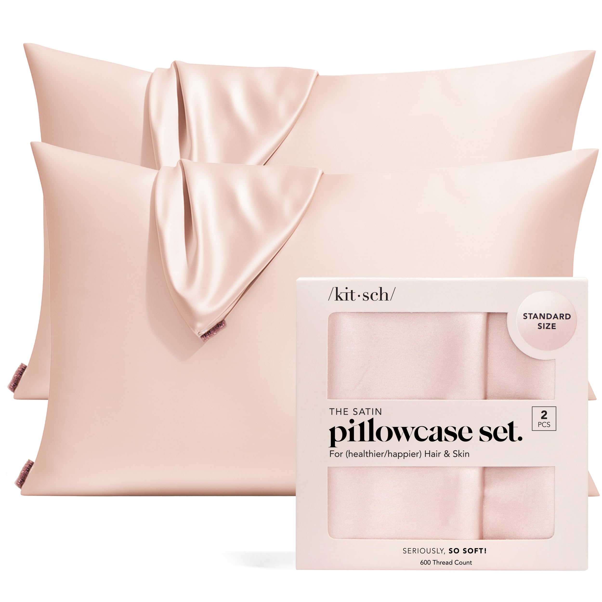 Kitsch Satin Pillowcase with Zipper - Standard Size, Leopard | Softer Than Silk Pillow Cases, Smooth Cooling Satin Pillow Case for Hair and Skin, Wrinkle-Free, Machine Washable