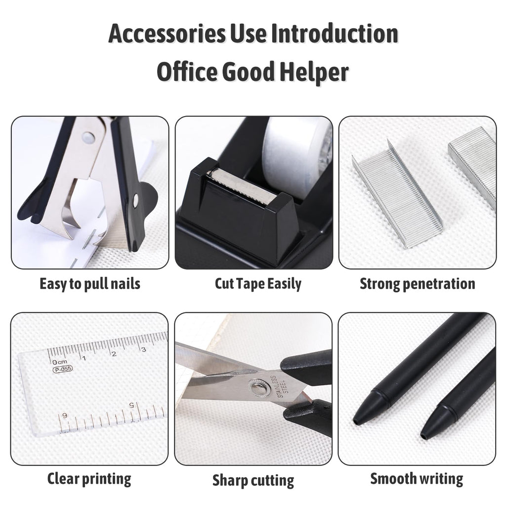 Gawsey Pink Desk Organizers and Accessories with Desk Organizer 360° Rotating Pen Holder and Office Supplies, Cute Stationery Supplies Set