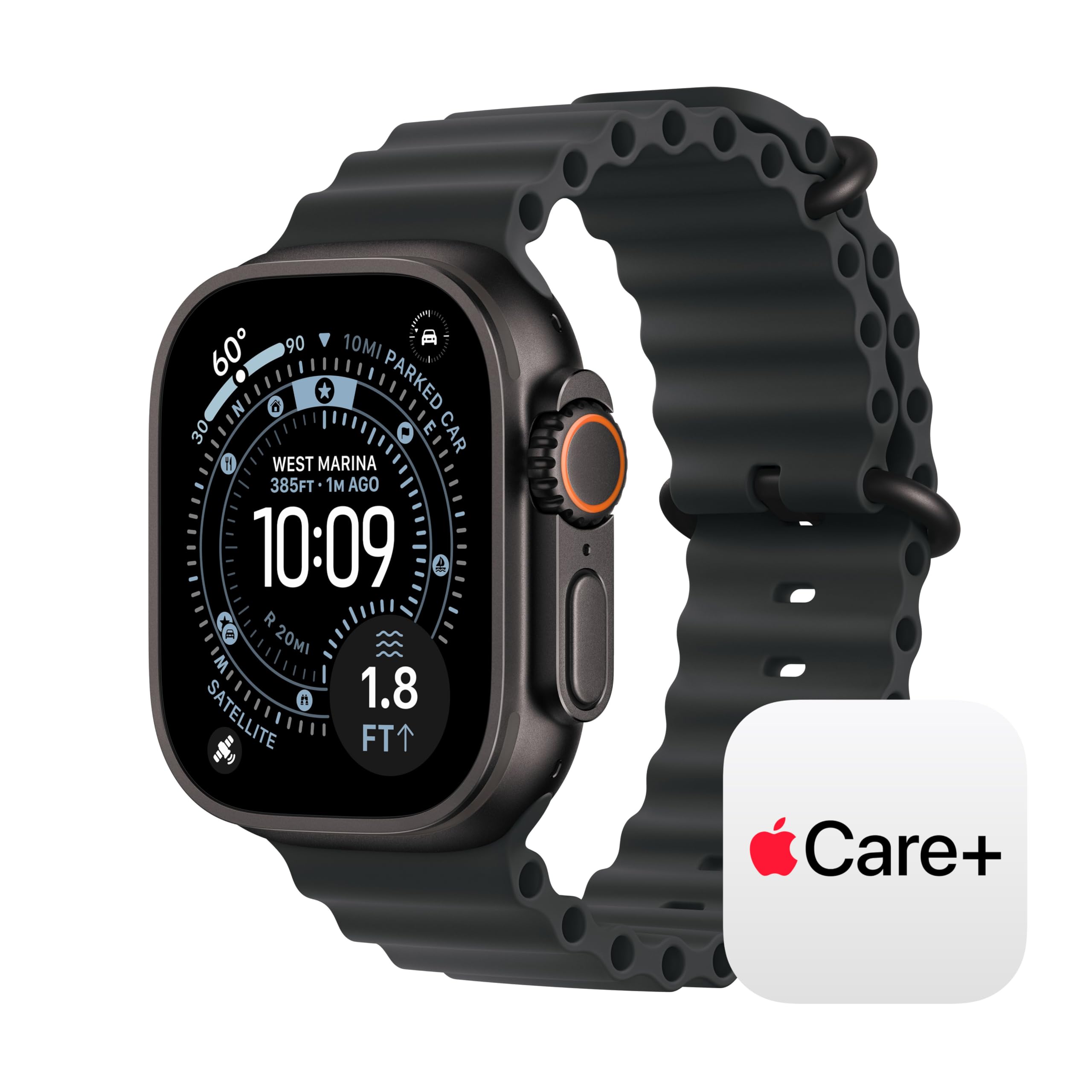 Apple Watch Ultra 3 [GPS + Cellular 49mm] Running & Multisport Smartwatch w/Rugged Titanium Case w/Black/Charcoal Trail Loop - S/M. Satellite Communications, Advanced Health & Fitness Tracking