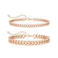 Gold Ankle Bracelets for Women Waterproof - Dainty Gold Anklets Trendy Layered 14K Gold/Silver Plated Stackable Chunky Cuban Link Chian Anklet Bracelet Set for Women Non Tarnish Beach Jewelry Gift