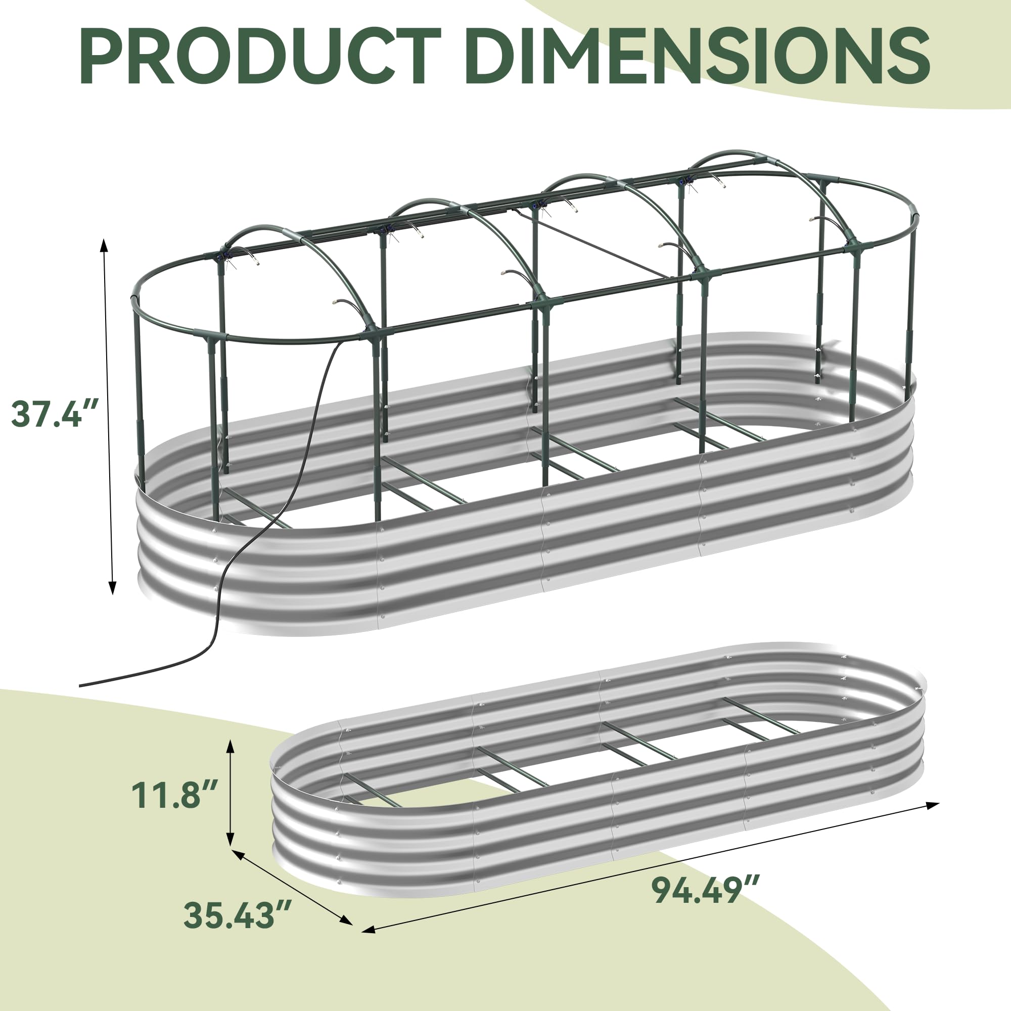 Lineware Raised Garden Bed with Sprinkler Timer and Self-Watering System, 6x3x1 ft Elevated Planter Boxes Outdoor with Mesh Cover, Galvanized Raised Beds for,Vegetables,Flowers, Backyard, Patio