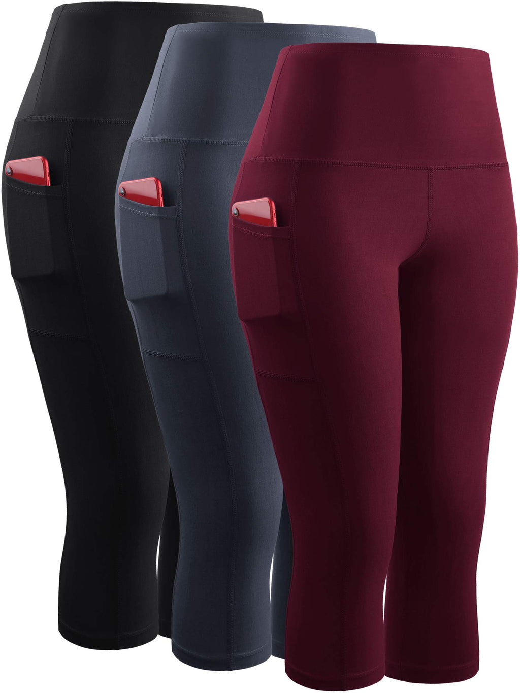 NELEUS Women's Yoga Running Capris Tummy Control High Waist Workout Pants