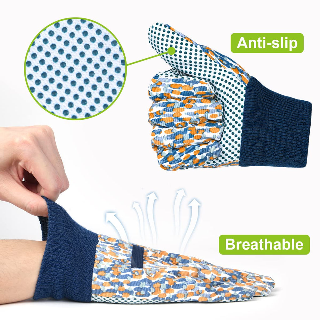 Ainiv Floral Gardening Gloves for Women/Ladies, Non-Slip Garden Work Gloves,Breathable Yard Work Glove Light Working Gloves