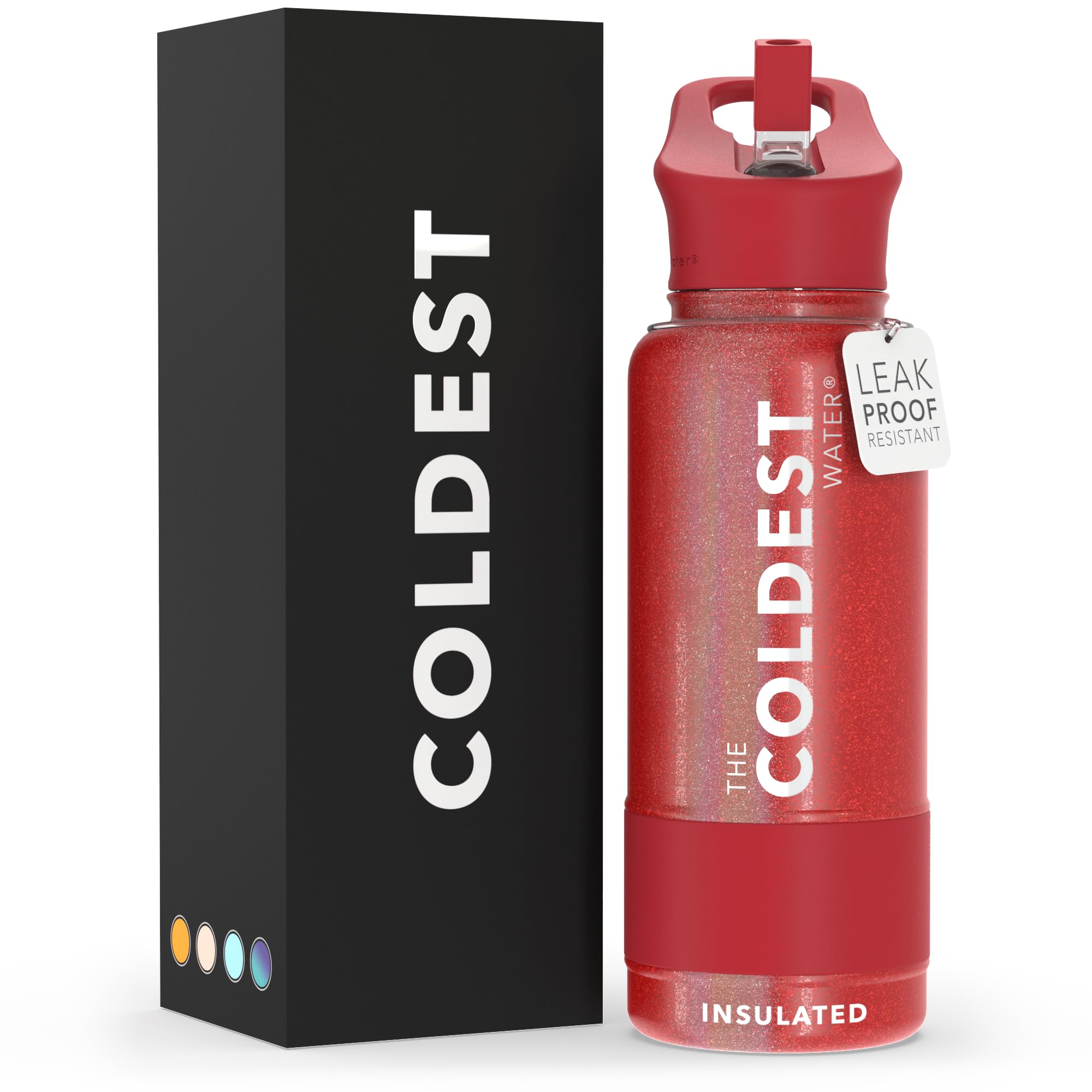 Coldest Insulated Water Bottle with Straw Lid - Stainless Steel Metal Insulated Bottle for Men & Women (Oceanic Green, 32 oz)