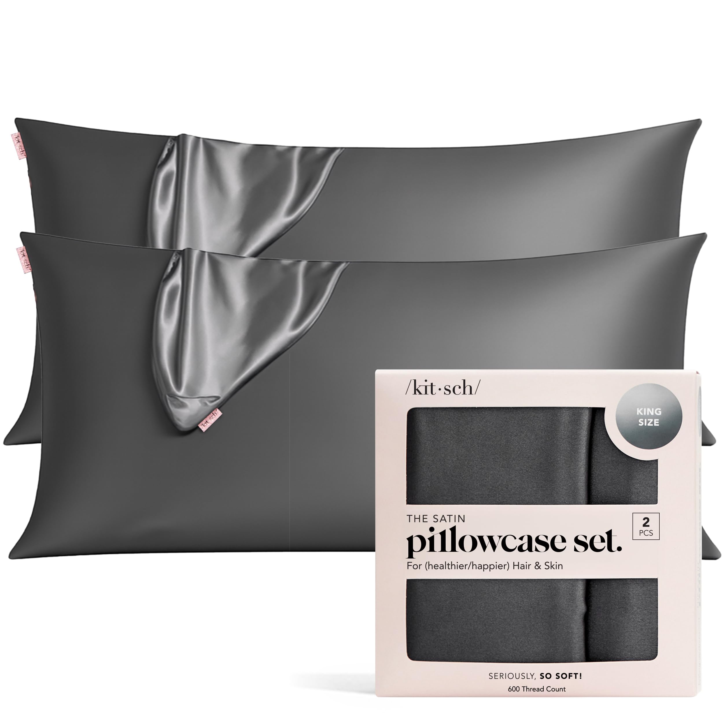 Kitsch Satin Pillowcase with Zipper - Standard Size, Leopard | Softer Than Silk Pillow Cases, Smooth Cooling Satin Pillow Case for Hair and Skin, Wrinkle-Free, Machine Washable