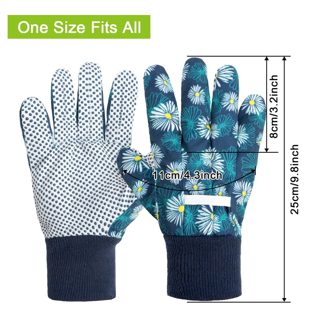 Ainiv Floral Gardening Gloves for Women/Ladies, Non-Slip Garden Work Gloves,Breathable Yard Work Glove Light Working Gloves
