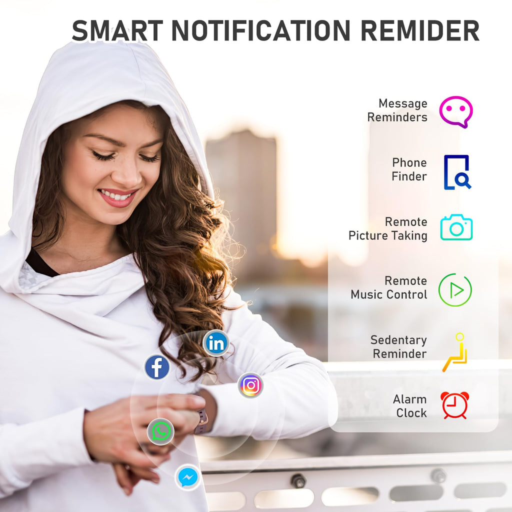 Fitness Tracker with 24/7Heart Rate, Blood Pressure, Sleep Tracking, Calorie, Activity Tracker with 1.1" AMOLED Color Screen, Waterproof Step Tracker for Android iPhones Women Men