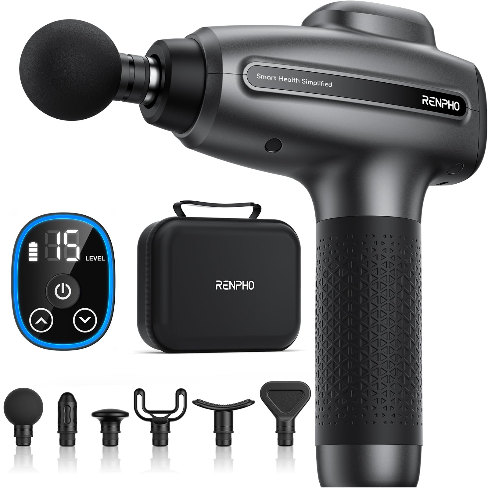 RENPHO Active Thermacool 2 Massage Gun with Heat and Cold, VA Display | Handheld 10mm Deep Tissue Massager for Neck, Back, Muscle Comfort, FSA Eligible Gift for Men, Athletes, Women, HSA