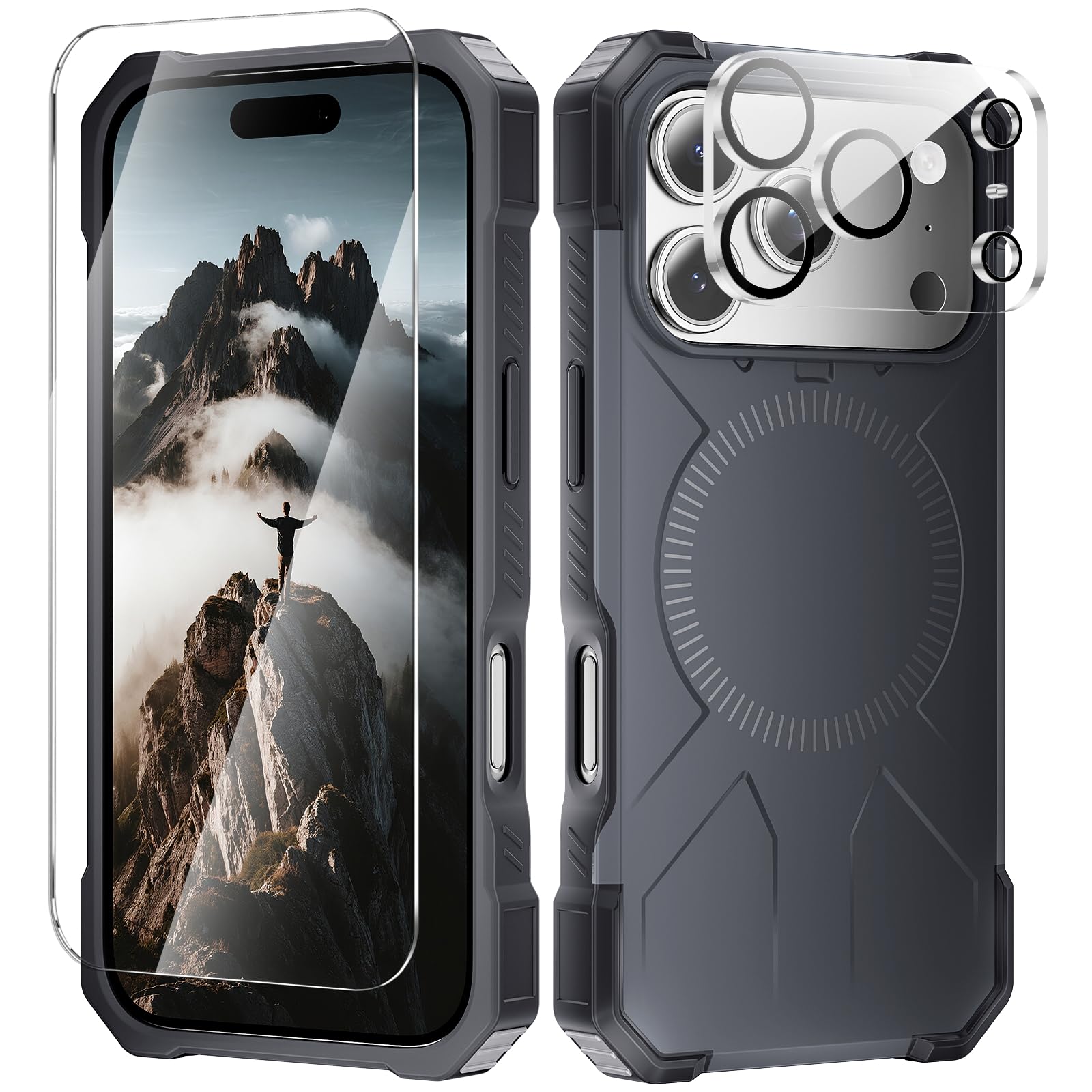 for iPhone 17 Pro Max case with Camera Lens Protector[10Ft Military-Grade Protection] Compatible with fit MagSafe Shockproof Slim Thin Cover case for iPhone 17 Pro Max 6.9 inch, Orange Bumper