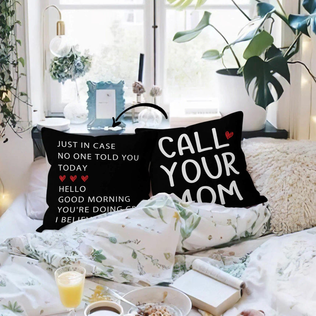 HIWX College Dorm Decor,Funny Have Fun Be Safe Make Good Choices Call Your Mom Decorative 18 x 18 Throw Pillow Cover,Call Your Mom Pillow,Throw Pillows for Dorm Bed Room Student Decor Pillowcase