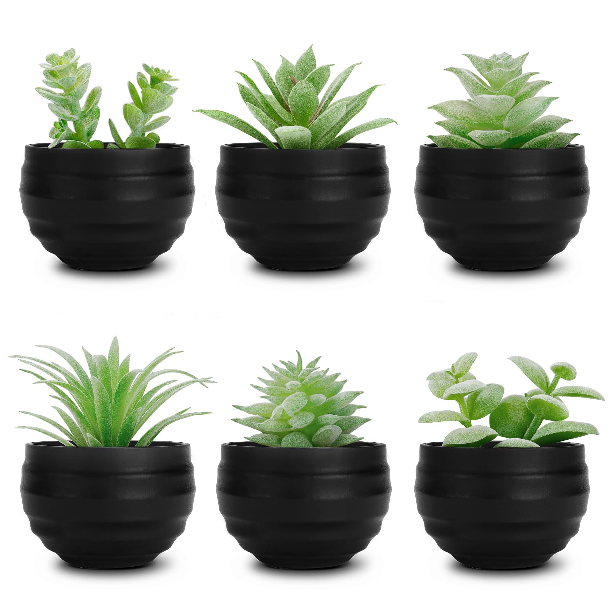 Der Rose 6 Pack Succulents Fake Plants for Bedroom Bathroom Home Decor | Small fake plants，perfect for aesthetic living room shelf decor，office desk accessories，gifts for women，fresh all year