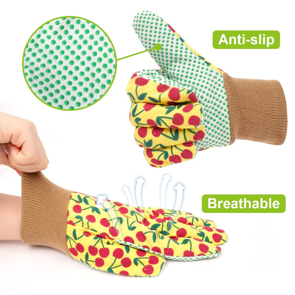Ainiv Floral Gardening Gloves for Women/Ladies, Non-Slip Garden Work Gloves,Breathable Yard Work Glove Light Working Gloves