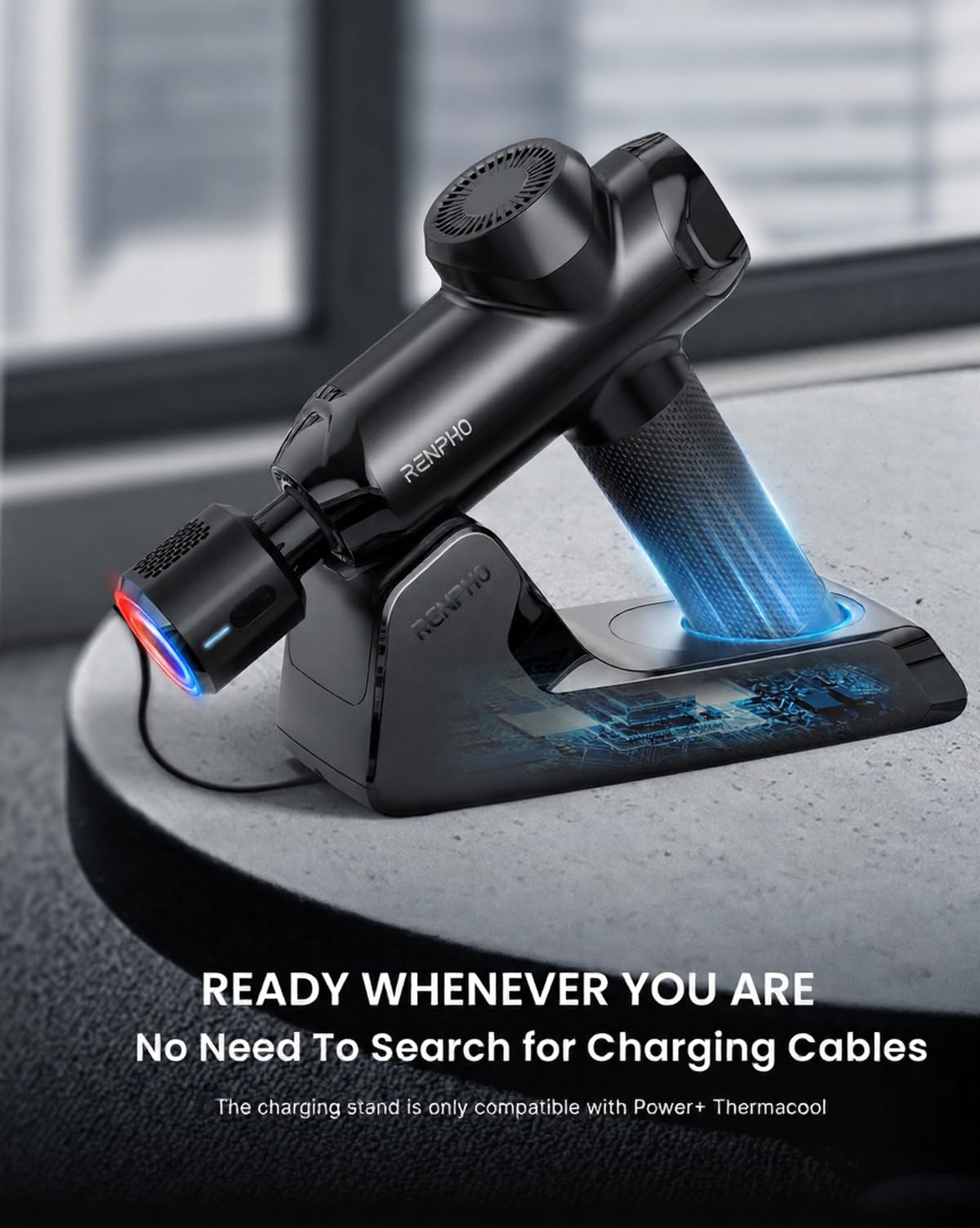 RENPHO Active Thermacool 2 Massage Gun with Heat and Cold, VA Display | Handheld 10mm Deep Tissue Massager for Neck, Back, Muscle Comfort, FSA Eligible Gift for Men, Athletes, Women, HSA