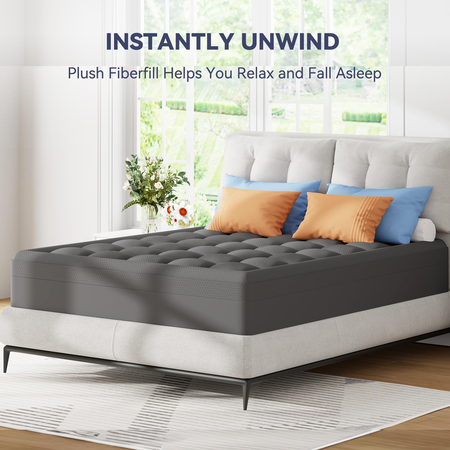 ELEMUSE Twin XL Dorm Dual Layer 3 Inch Memory Foam Mattress Topper for College, Dorm Room Essentials, 2 Inch Cooling Gel Foam and 1 Inch Soft Pillow Top Bed Pad,Back to School Comfortable Support