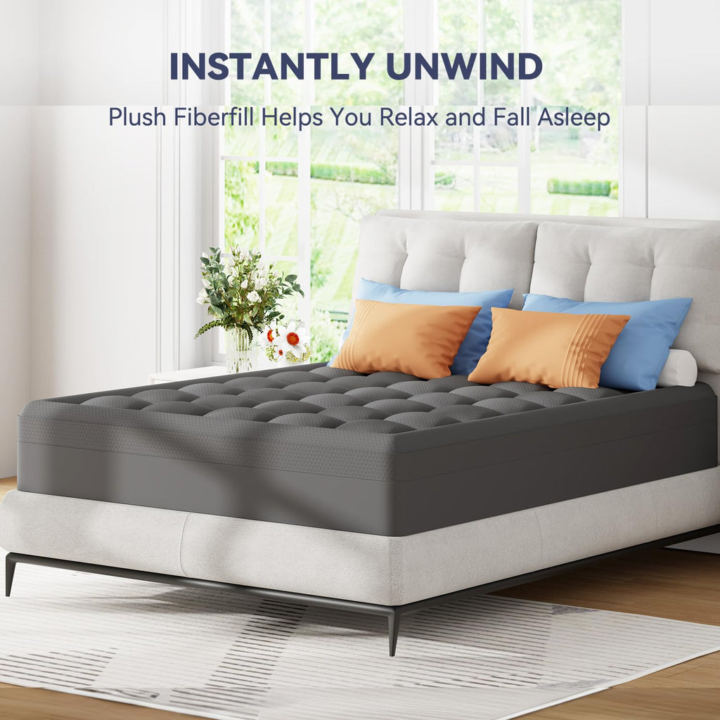 ELEMUSE Twin XL Dorm Dual Layer 3 Inch Memory Foam Mattress Topper for College, Dorm Room Essentials, 2 Inch Cooling Gel Foam and 1 Inch Soft Pillow Top Bed Pad,Back to School Comfortable Support