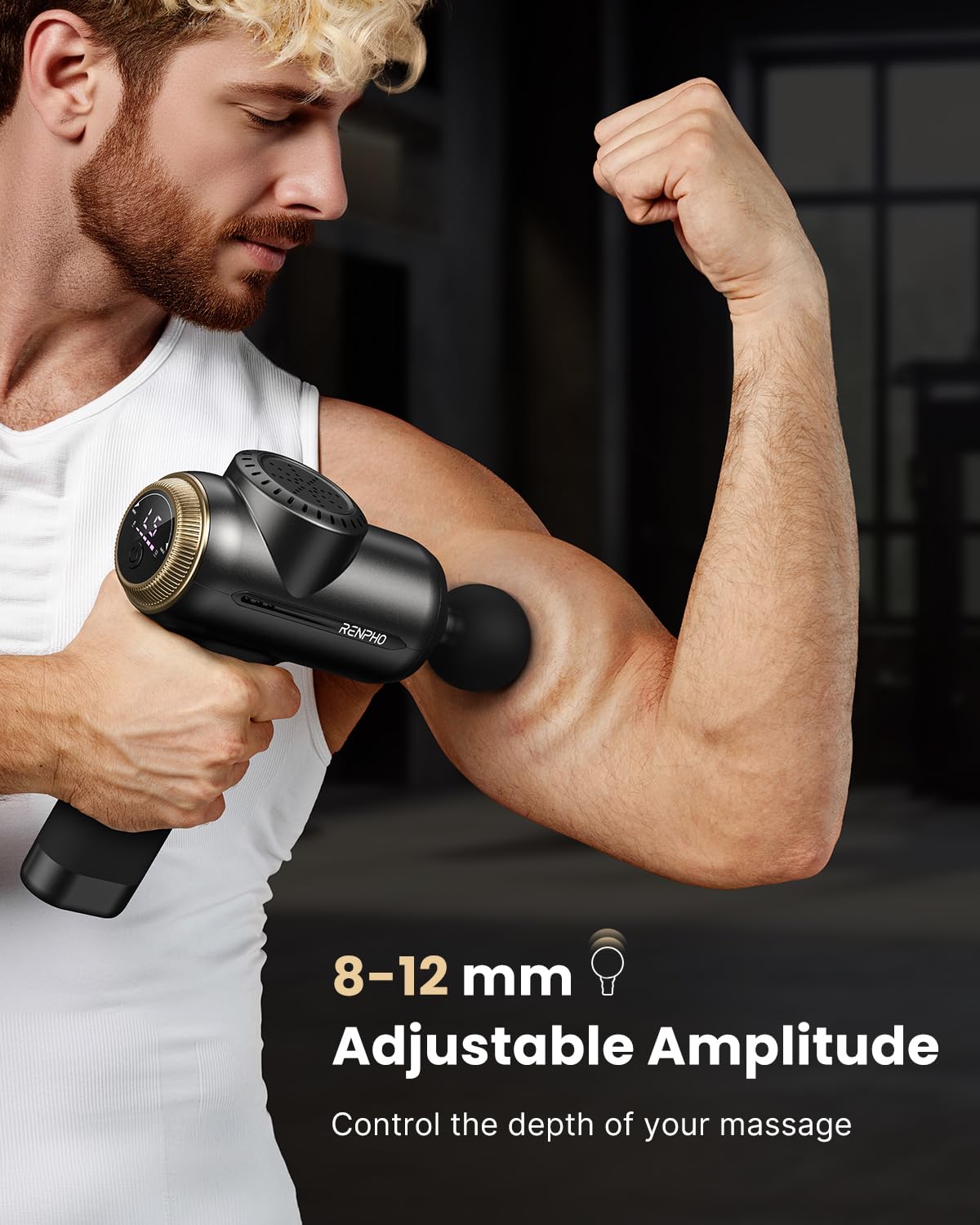 RENPHO Active Thermacool 2 Massage Gun with Heat and Cold, VA Display | Handheld 10mm Deep Tissue Massager for Neck, Back, Muscle Comfort, FSA Eligible Gift for Men, Athletes, Women, HSA