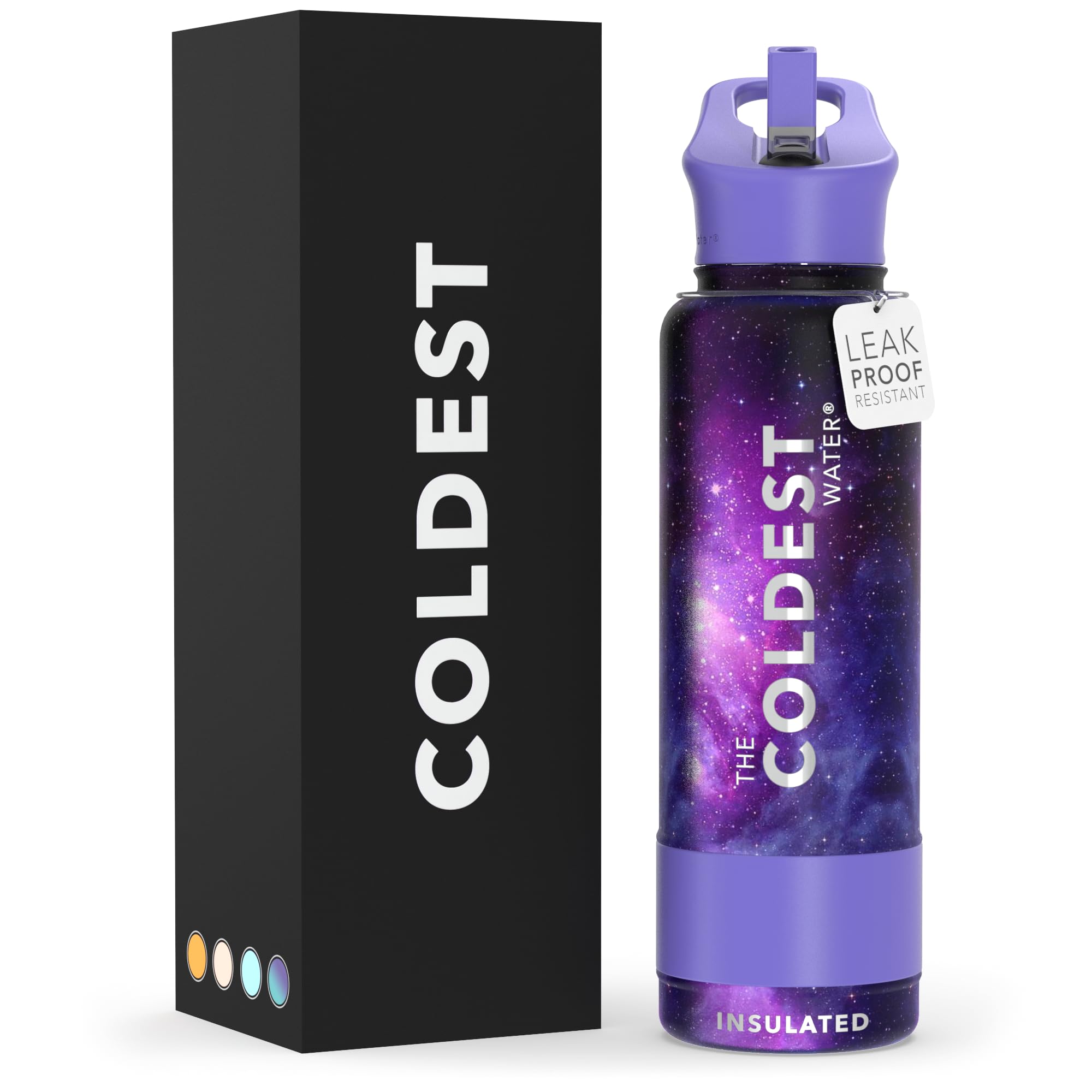 Coldest Insulated Water Bottle with Straw Lid - Stainless Steel Metal Insulated Bottle for Men & Women (Oceanic Green, 32 oz)
