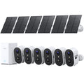 aosu Solar Security Cameras Wireless Outdoor, 2K HD Home Security Camera System, PIR + AI Human Detection, Color Night Vision, Easy to Set Up, Local Storage, No Subscription Required, 4-Cam Kit