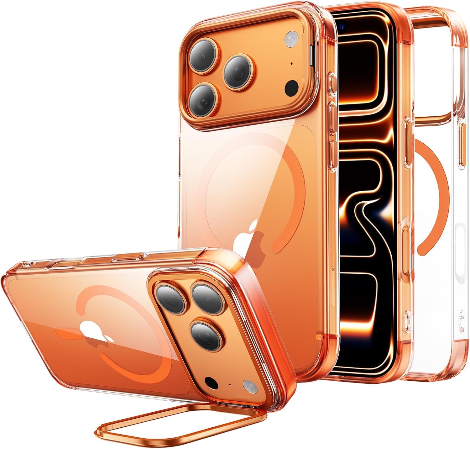 for iPhone 17 Pro Max case with Camera Lens Protector[10Ft Military-Grade Protection] Compatible with fit MagSafe Shockproof Slim Thin Cover case for iPhone 17 Pro Max 6.9 inch, Orange Bumper