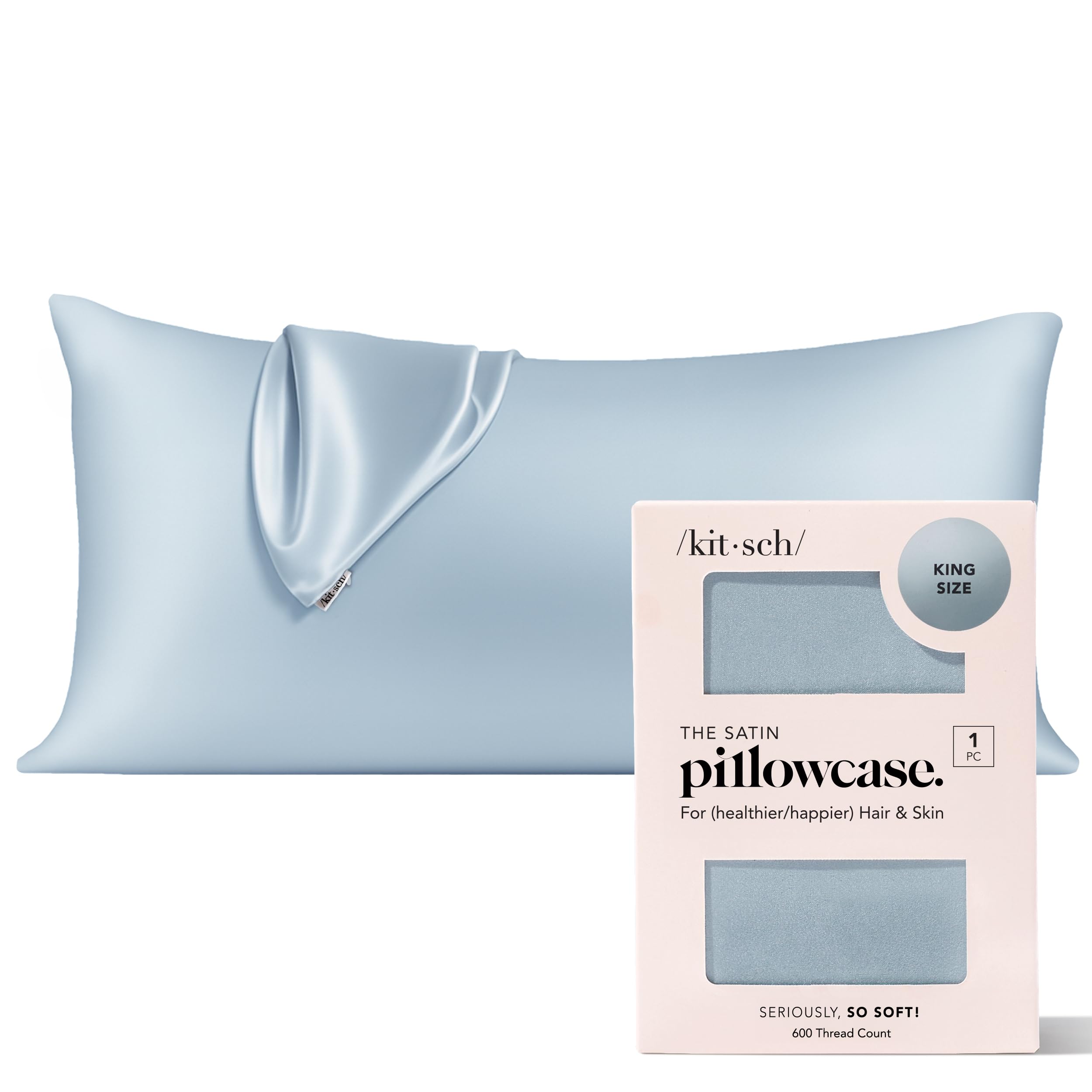 Kitsch Satin Pillowcase with Zipper - Standard Size, Leopard | Softer Than Silk Pillow Cases, Smooth Cooling Satin Pillow Case for Hair and Skin, Wrinkle-Free, Machine Washable