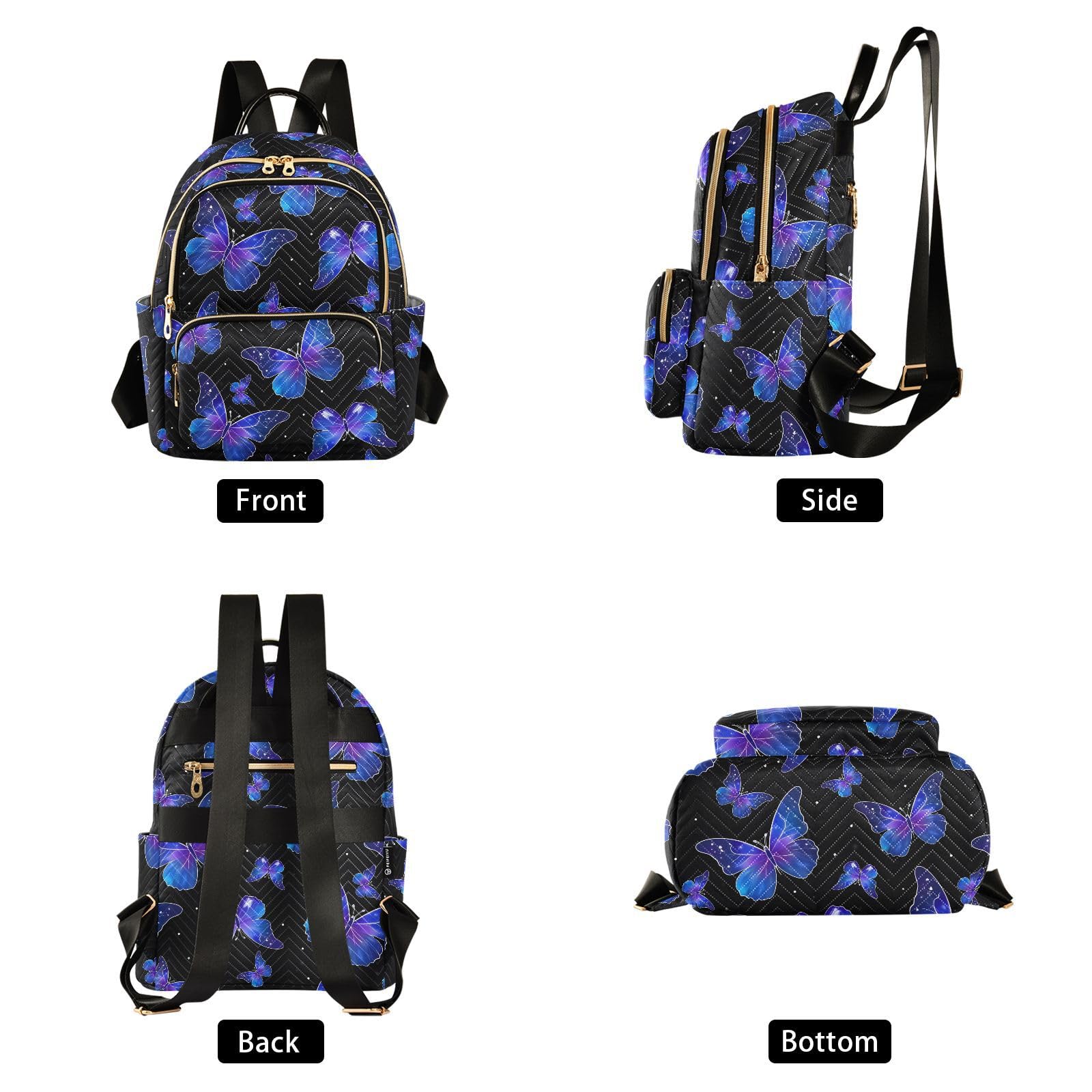 ALAZA Sun Moon Stars Witchy Small Backpack Purse for Women Travel Bag Fashion Daypack Back Pack Shoulder Bag