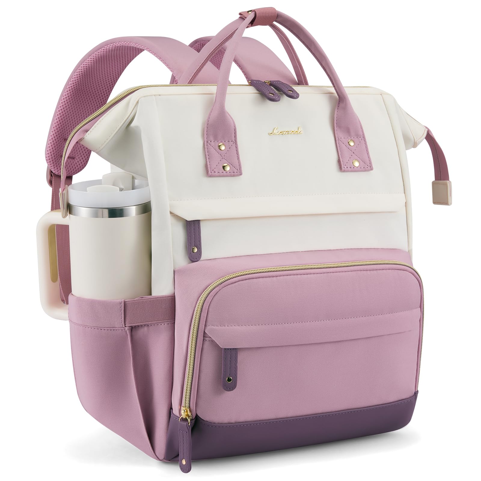 LOVEVOOK Laptop Backpack for Women, 15.6 Inch Work Business Backpacks Purse With Large Capacity, Waterproof Nurse Bag College Bookbag for School, Waterproof Casual Daypack for Travel
