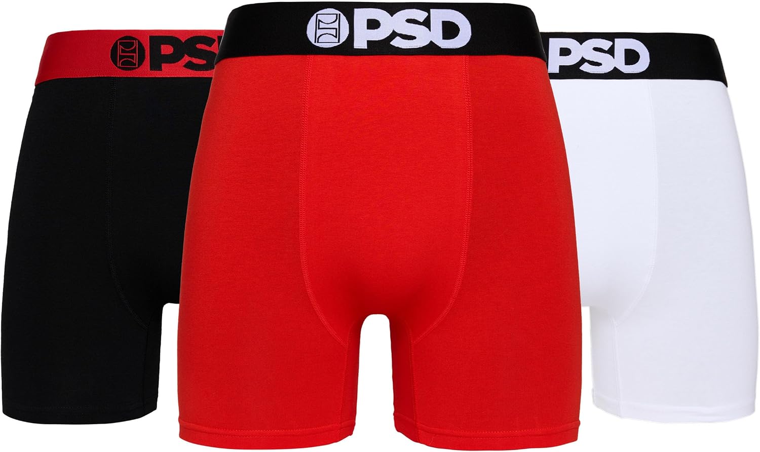 PSD Underwear Mens Boxer Briefs - 3 & 6 Pack, Mid & Standard Length, Soft & Breathable Boxer Briefs for Men