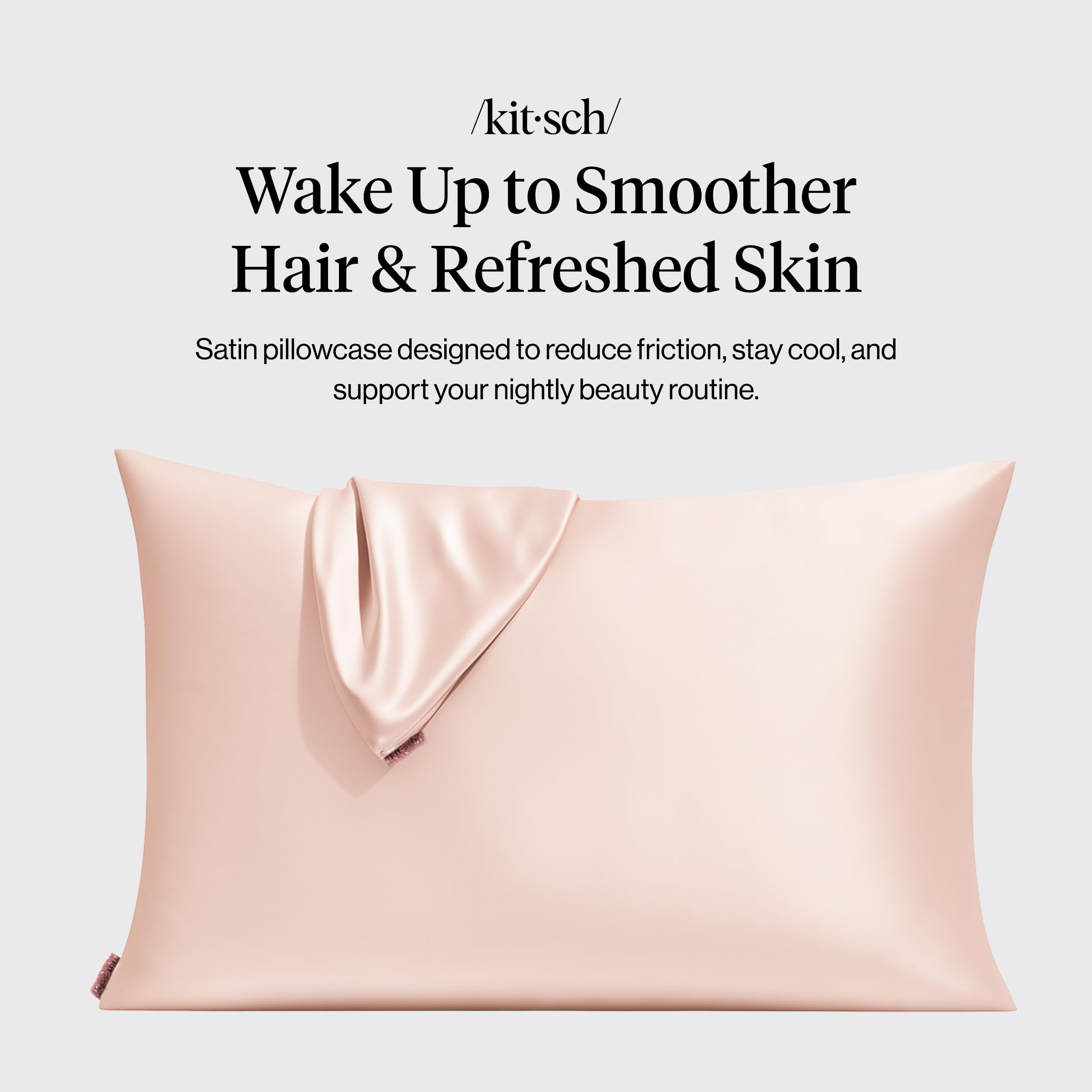 Kitsch Satin Pillowcase with Zipper - Standard Size, Leopard | Softer Than Silk Pillow Cases, Smooth Cooling Satin Pillow Case for Hair and Skin, Wrinkle-Free, Machine Washable