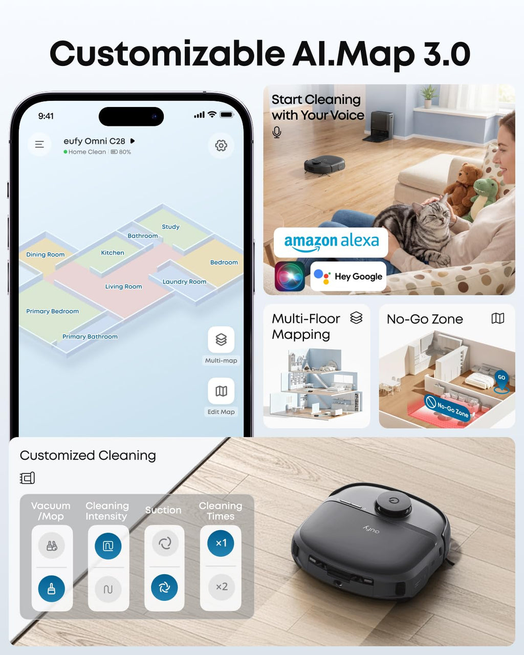 eufy 11S MAX Robot Vacuum Cleaner, Super Thin, Quiet | Self-Charging, Easy to use, Cleans Hard Floors to Medium-Pile Carpets, Black
