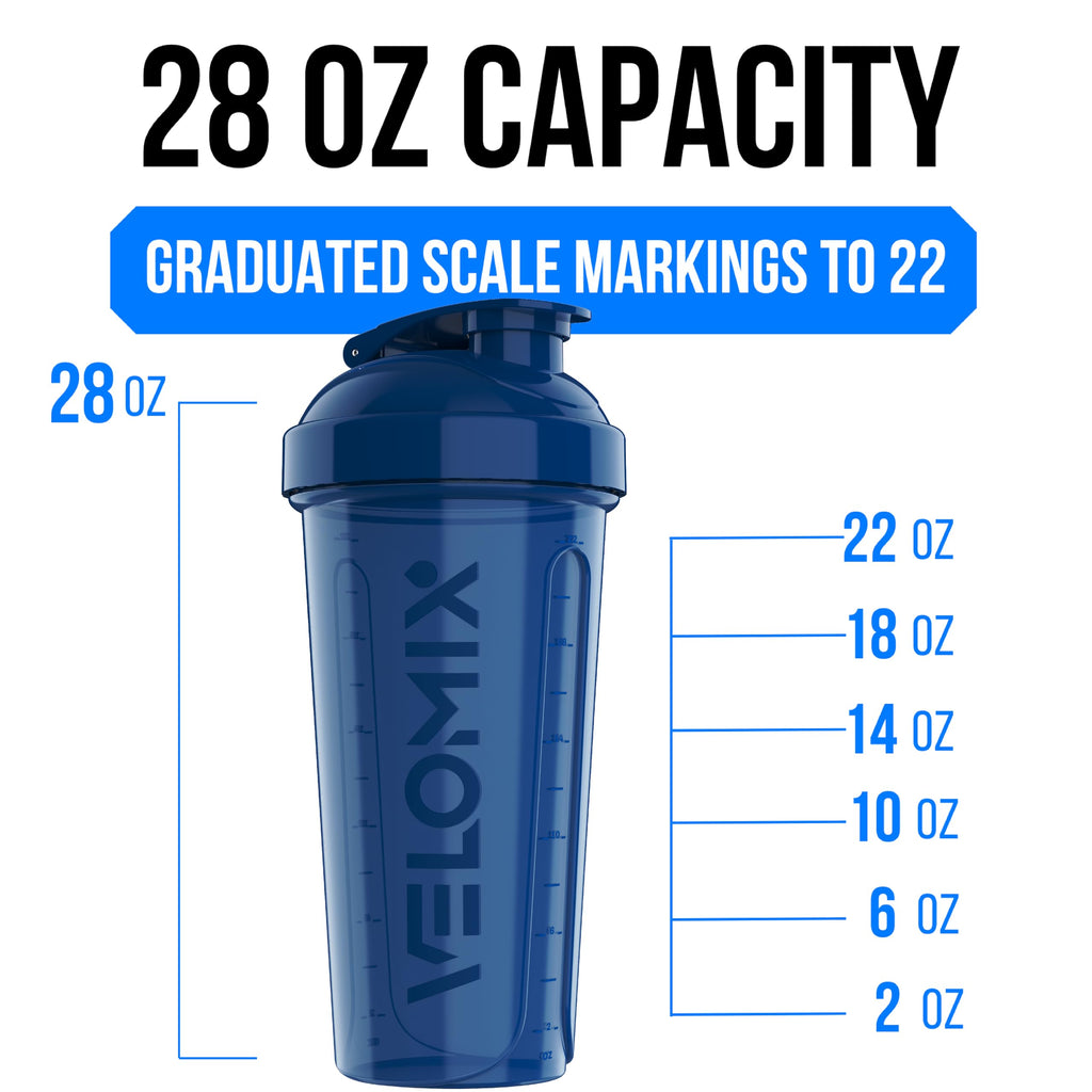 VELOMIX 6 Pack 28 oz Protein Shaker Bottle for Mixes - 6 Wire Whisk Balls | Leak Proof Cups for Supplements | BPA-Free Gym & Fitness (Earth Tones Collection)