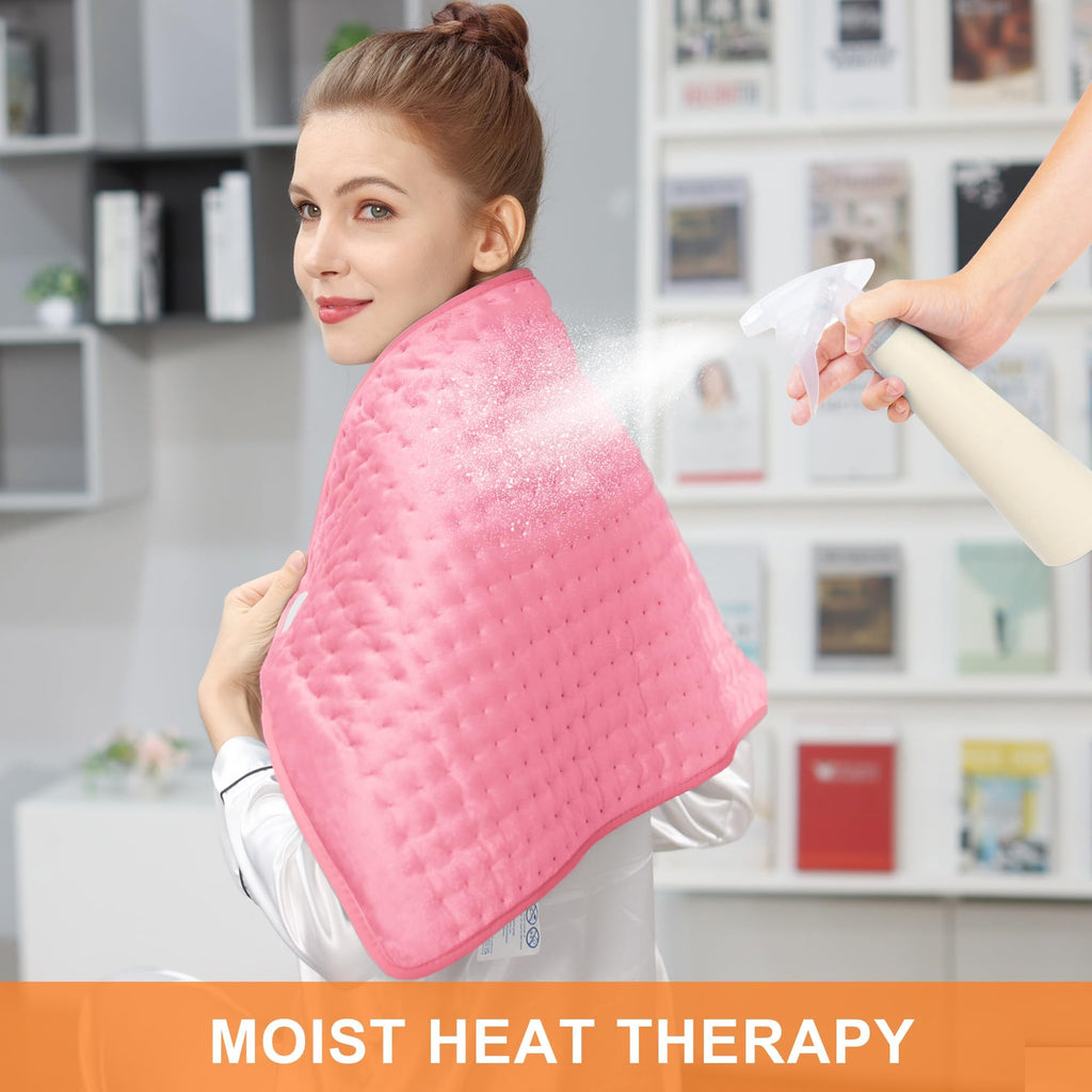 Heating Pad,Heated Blanket,Heating Pad for Back Neck,Silvergray,24x12In | Electric Heating Pad,Dry/Moist Heat Heating Pads,Heating Pads for Shoulder,Abdomen,Knee,Heat Pad for Women Men,Birthday Gift