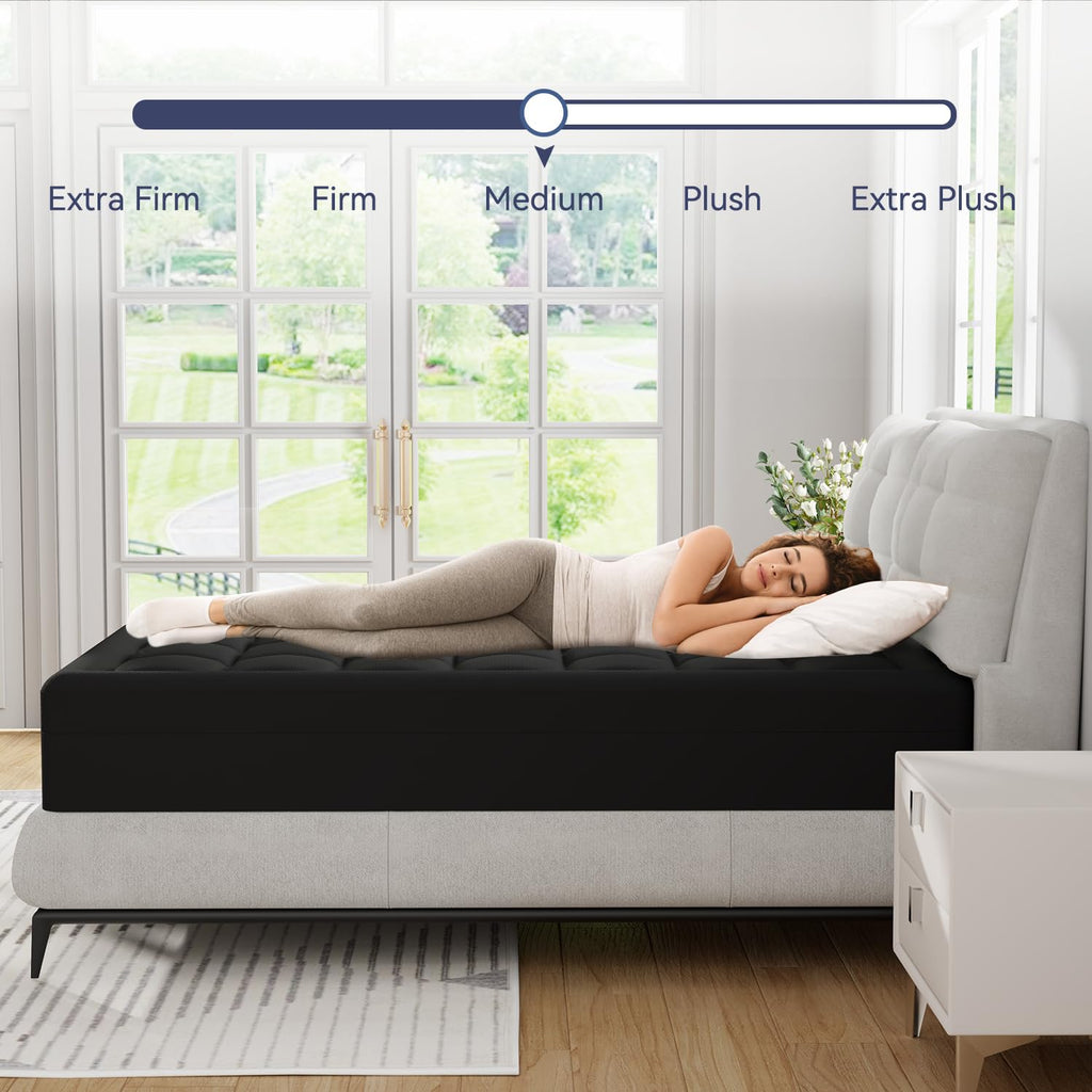 ELEMUSE Twin XL Dorm Dual Layer 3 Inch Memory Foam Mattress Topper for College, Dorm Room Essentials, 2 Inch Cooling Gel Foam and 1 Inch Soft Pillow Top Bed Pad,Back to School Comfortable Support