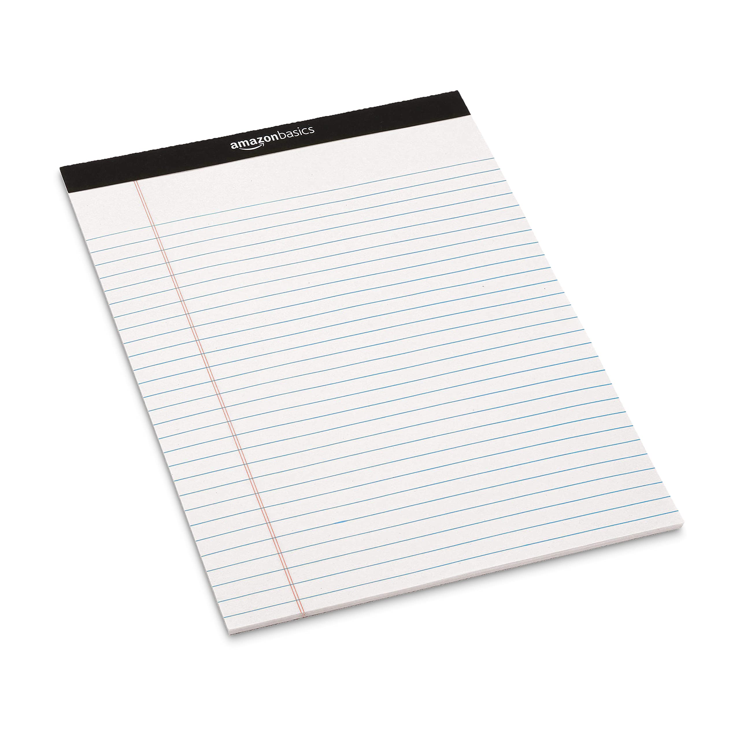 Amazon Basics Narrow Ruled Writing Pads, Perforated, 5" x 8", Multicolor, 6-Pack of 50 Sheets