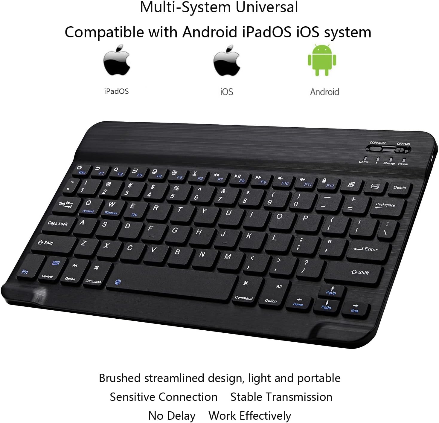 Ultra-Slim Bluetooth Keyboard Portable Mini Wireless Keyboard Rechargeable for Apple iPad iPhone Samsung Tablet Phone Smartphone iOS Android Windows (10 inch Light Green)
