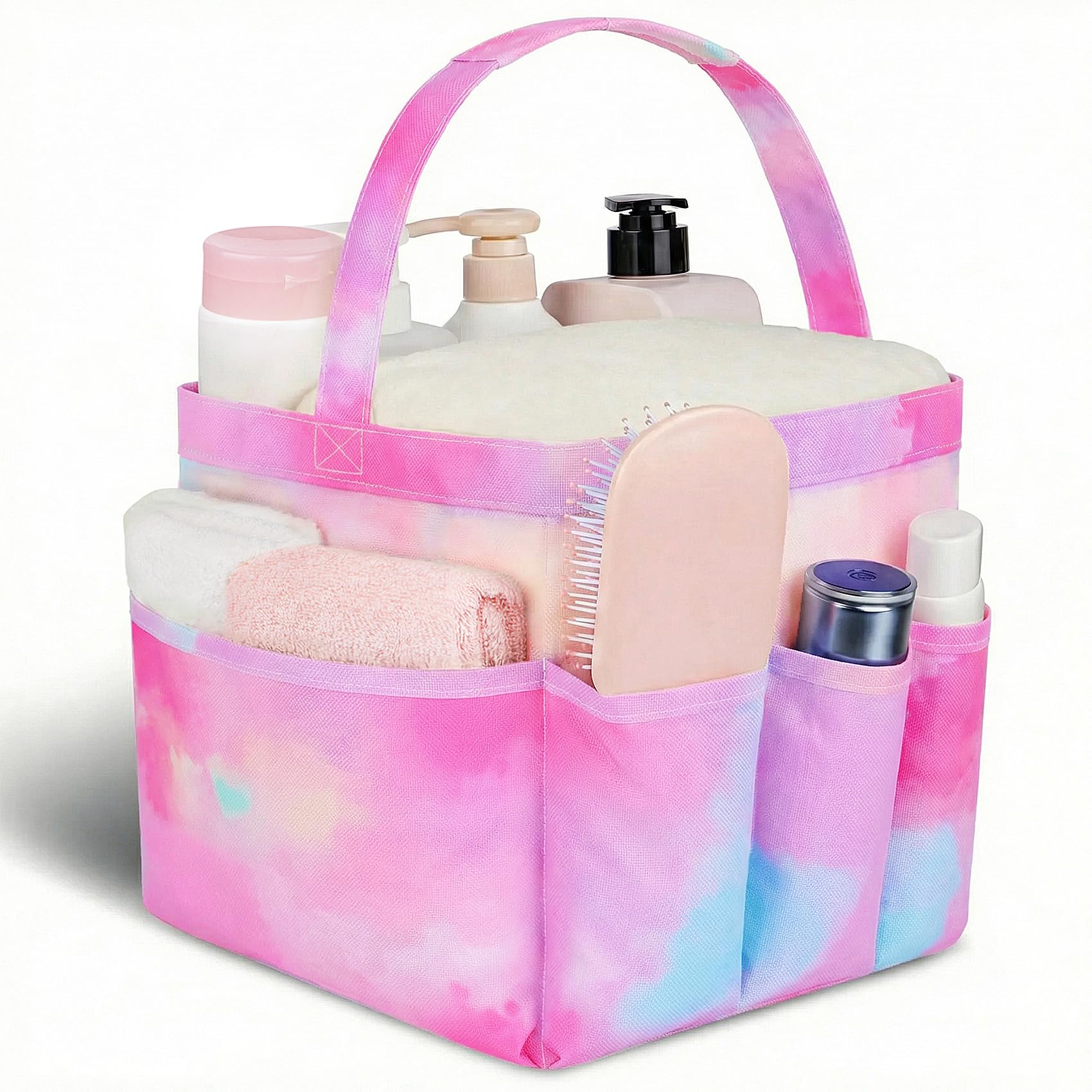 Attmu Mesh Shower Caddy Portable for College Dorm Room Camping Essentials, Shower Caddy Dorm with 9-Pockets, Large Capacity Hanging Basket Bathroom Bag for Toiletry, Swimming, Gym, Camp, Beach