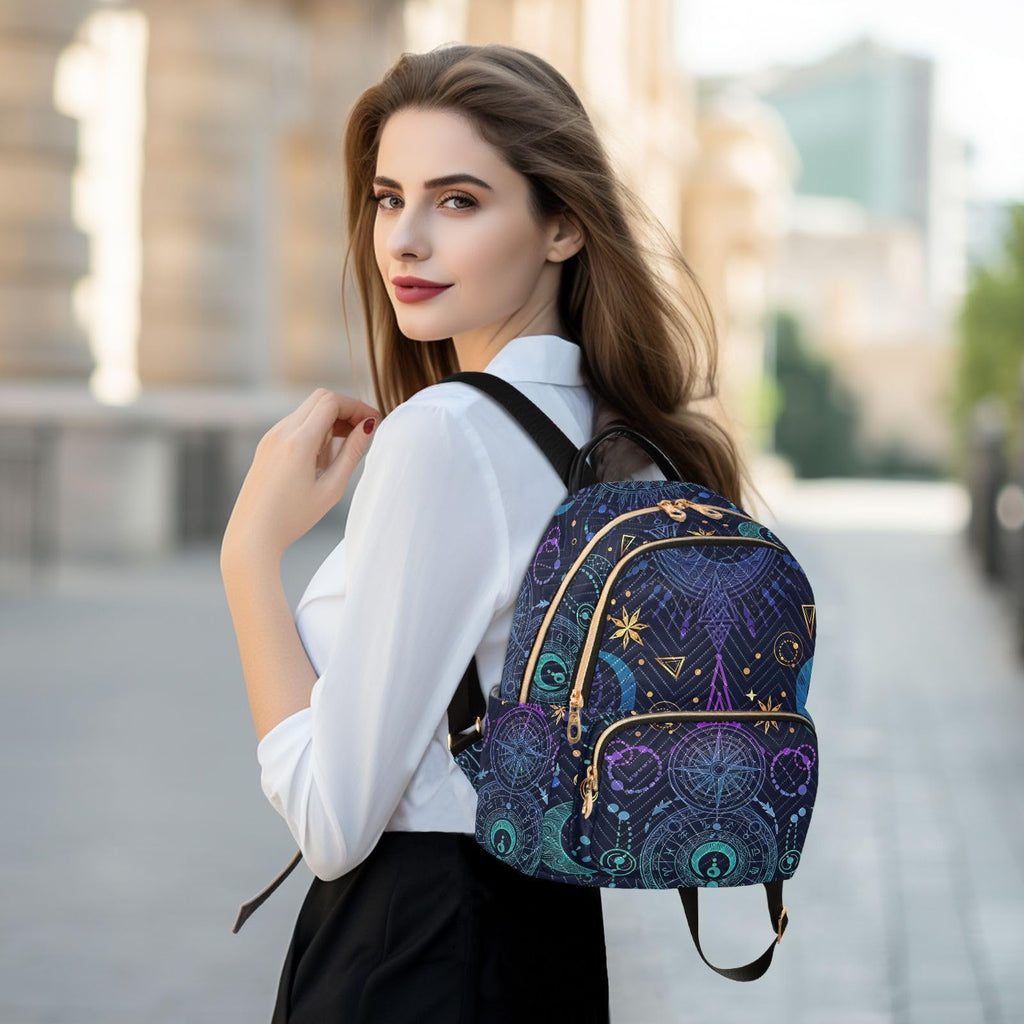 ALAZA Sun Moon Stars Witchy Small Backpack Purse for Women Travel Bag Fashion Daypack Back Pack Shoulder Bag