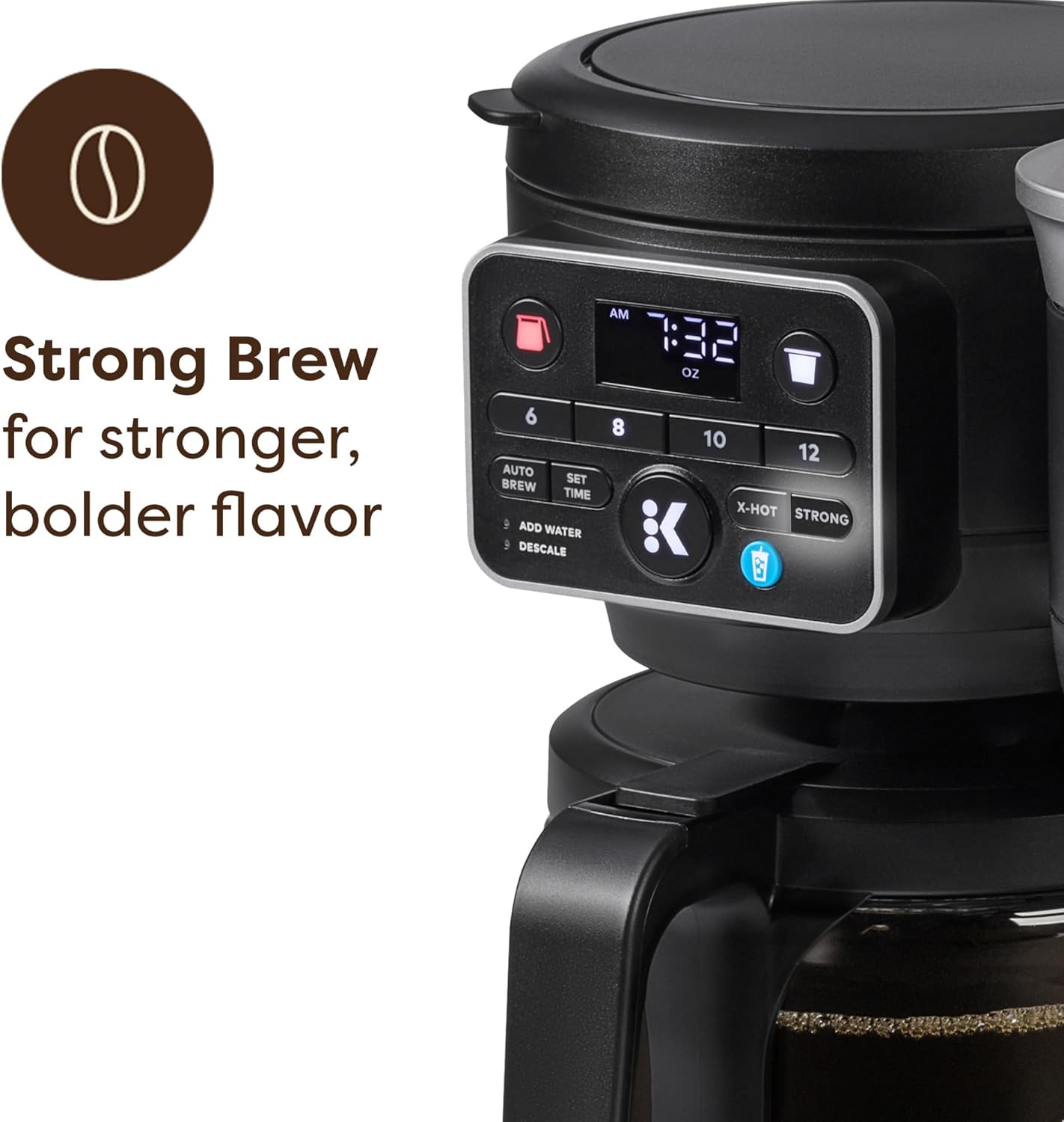 Keurig K-Duo Hot & Iced Single Serve & Carafe Coffee Maker, MultiStream Technology, 72oz Reservoir (Gen 2) | Multistream Tech, Brews K-Cup Pods and Grounds, Brew-over-Ice, Strong and Extra Hot, 6-12 Oz Cups, 6-12 Cup Carafe
