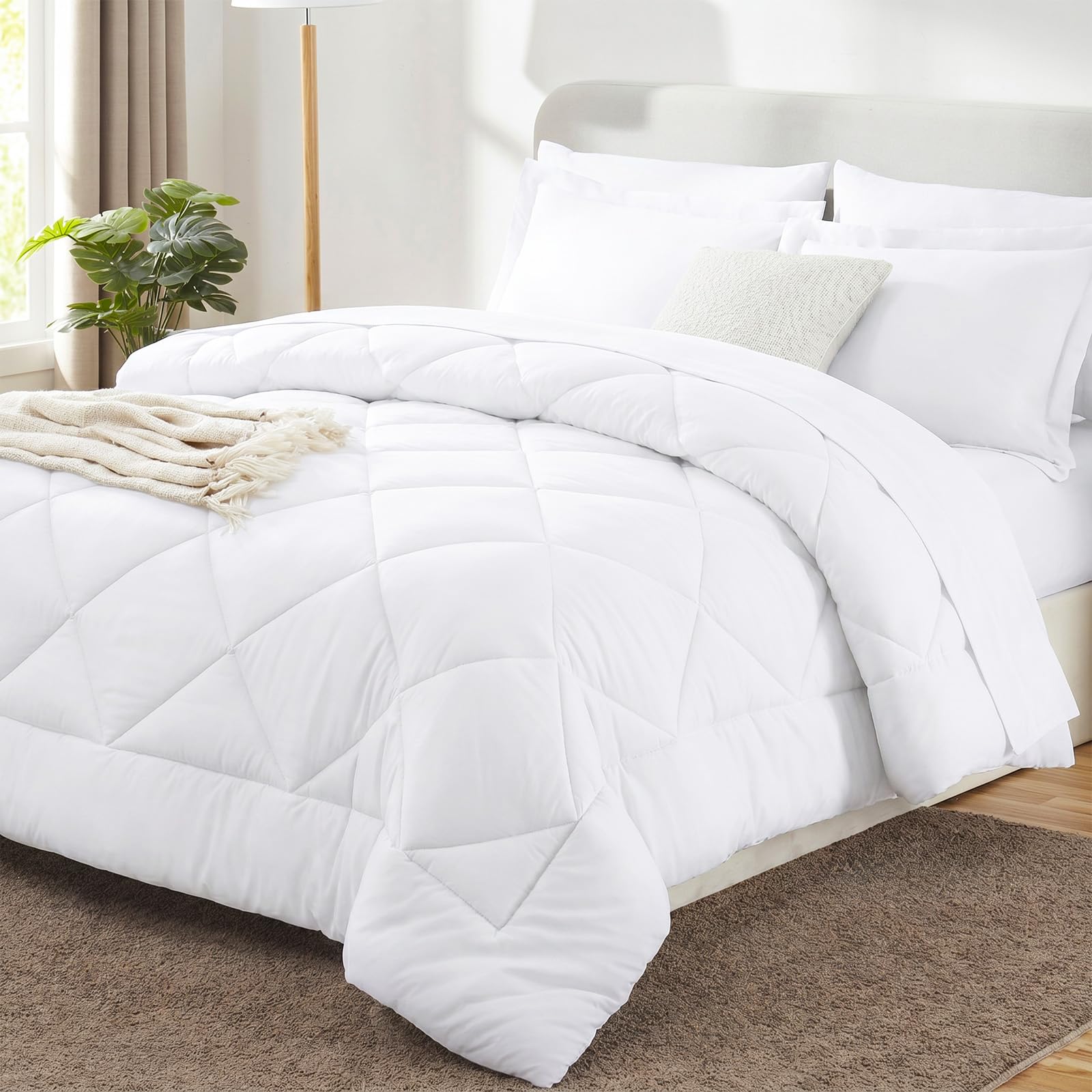 CozyLux Twin XL Comforter Set Black - 5 Pieces Twin Extra Long Bed in a Bag for College Dorm, All Season Bedding Set for Girls and Boys, Soft Bed Set with Comforter, Sheets, Pillowcase & Sham