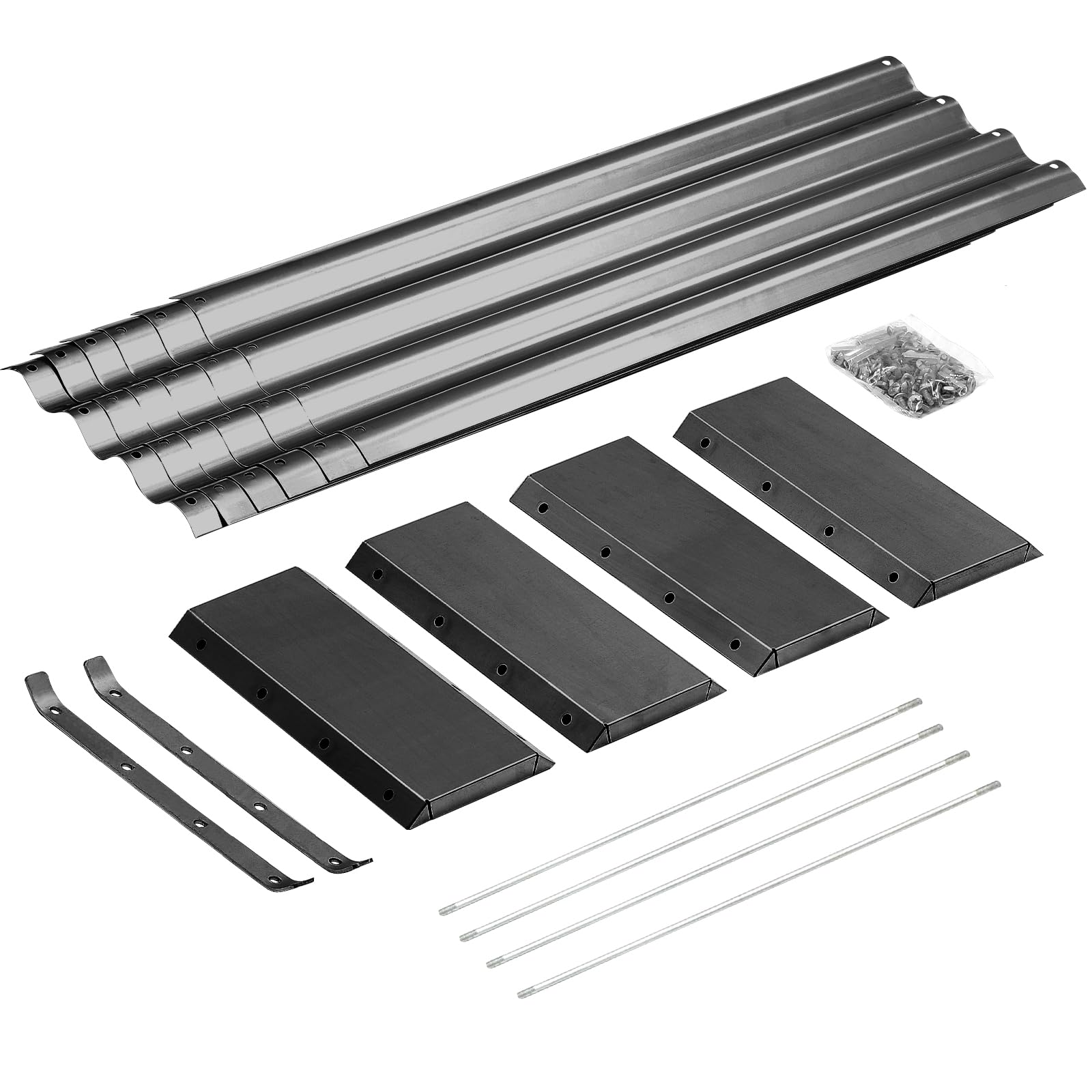 Land Guard 3 Pack 8×4×1ft Galvanized Metal Raised Garden Bed, Metal Planter Kit Box Outdoor for Deep-Rooted Vegetables, Flowers, Green and Herbs, Silver