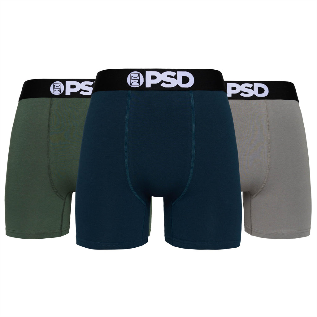 PSD Underwear Mens Boxer Briefs - 3 & 6 Pack, Mid & Standard Length, Soft & Breathable Boxer Briefs for Men